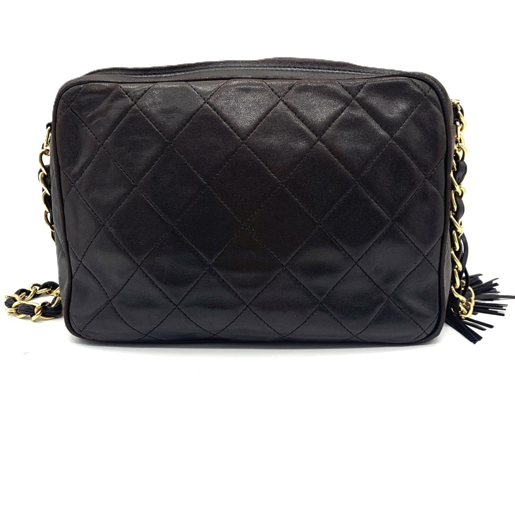 Chanel Dark Brown Leather Shoulder Bag (Pre-Owned)