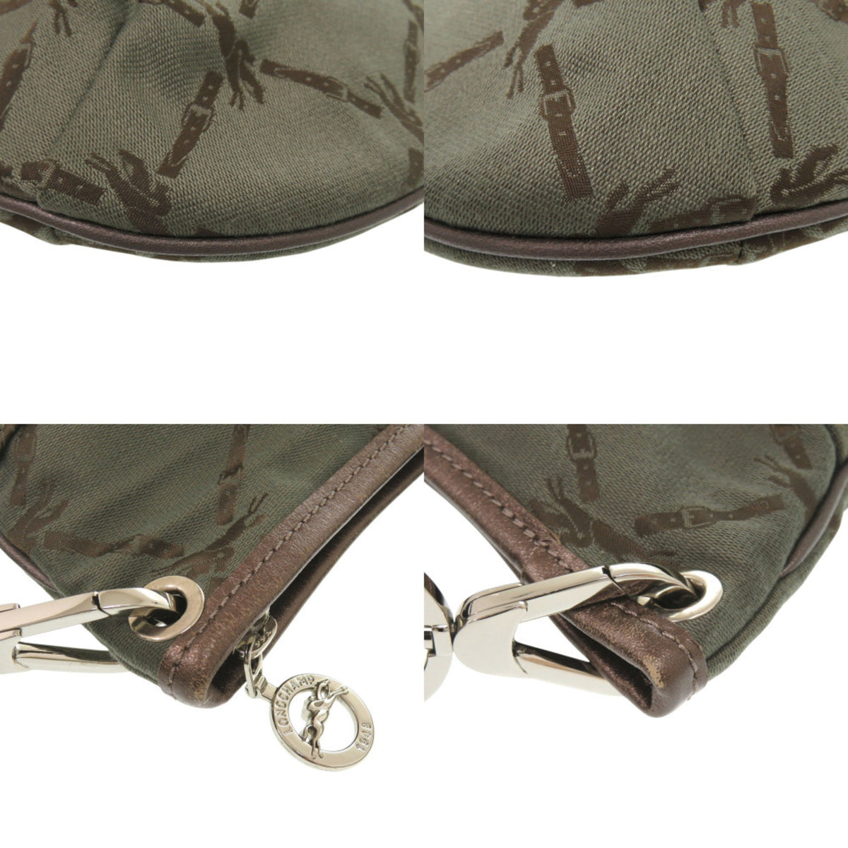 Longchamp Khaki Cotton Shoulder Bag (Pre-Owned)