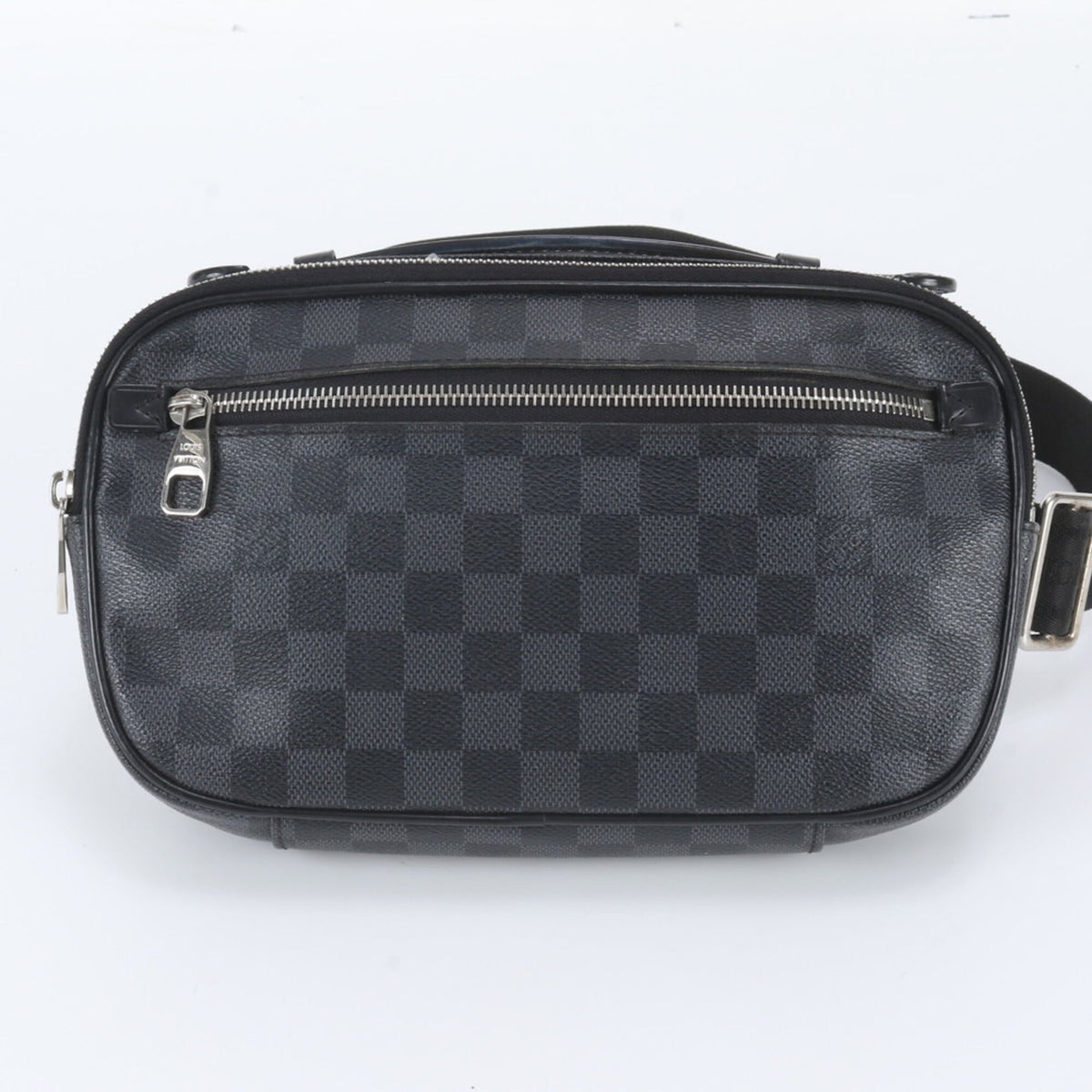 Louis Vuitton Black Leather Coated Canvas Pouch Sling Bag (Pre-Owned)