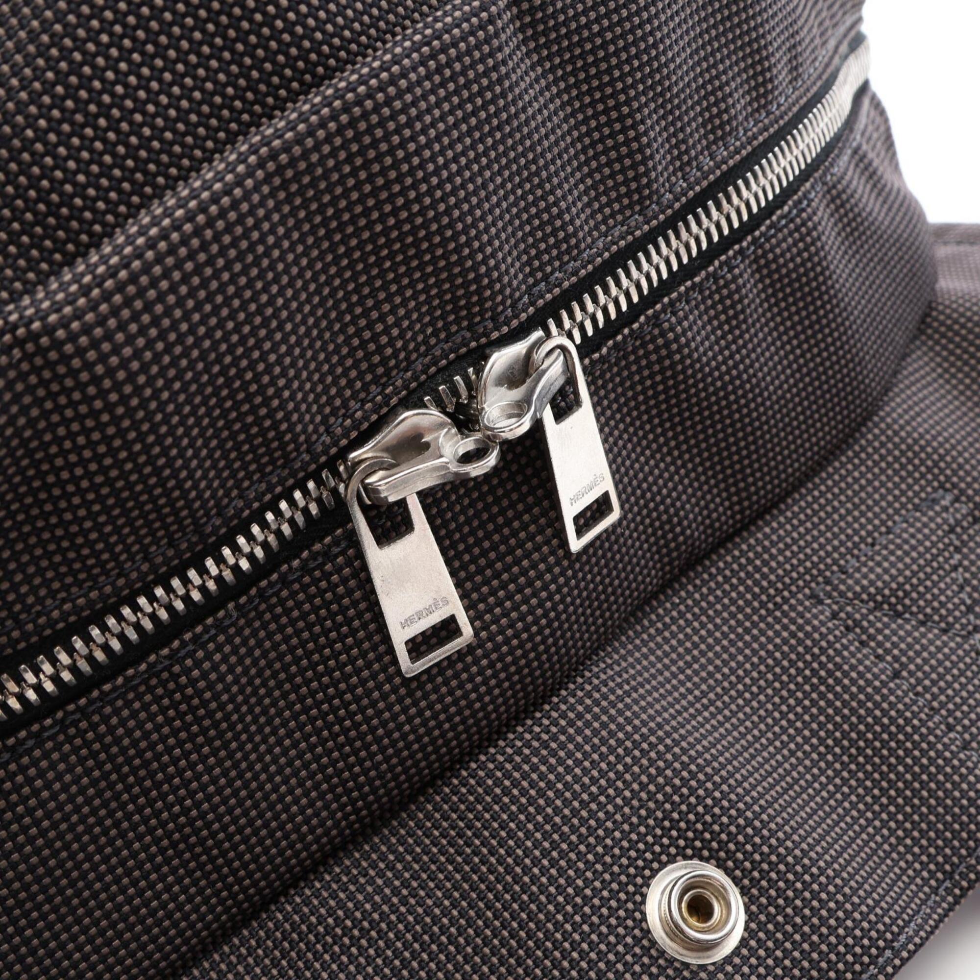 Hermes Gray Nylon Canvas Backpack (Pre-Owned)
