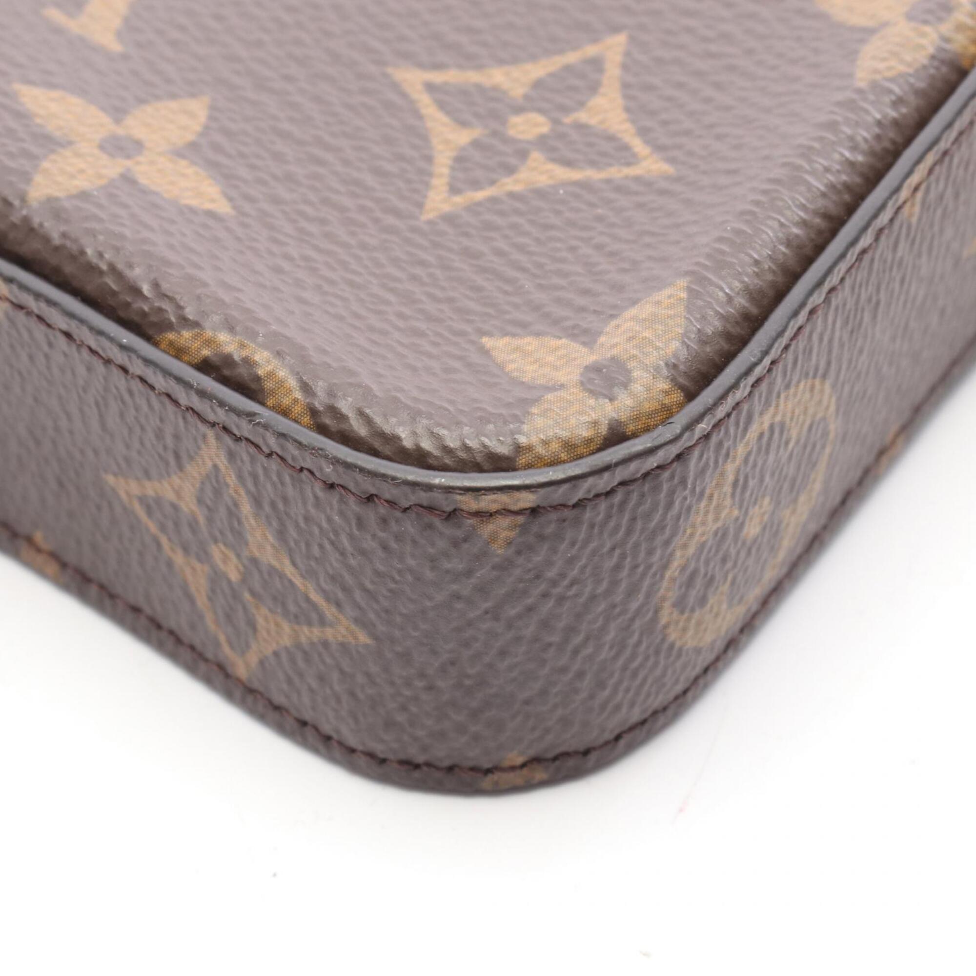 Louis Vuitton Brown Pvc Leather Handbag Pochette Shoulder Bag (Pre-Owned)