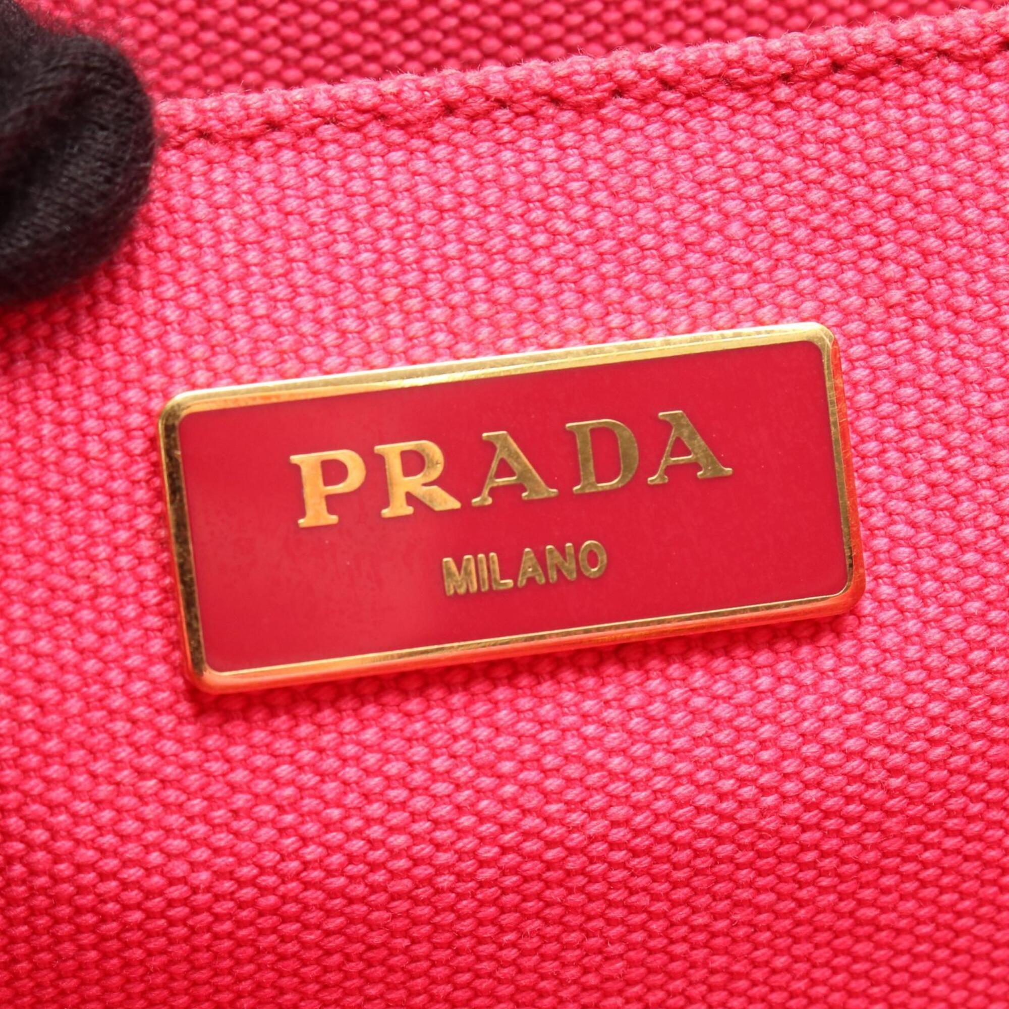 Prada Pink Canvas Handbag Tote Bag (Pre-Owned)