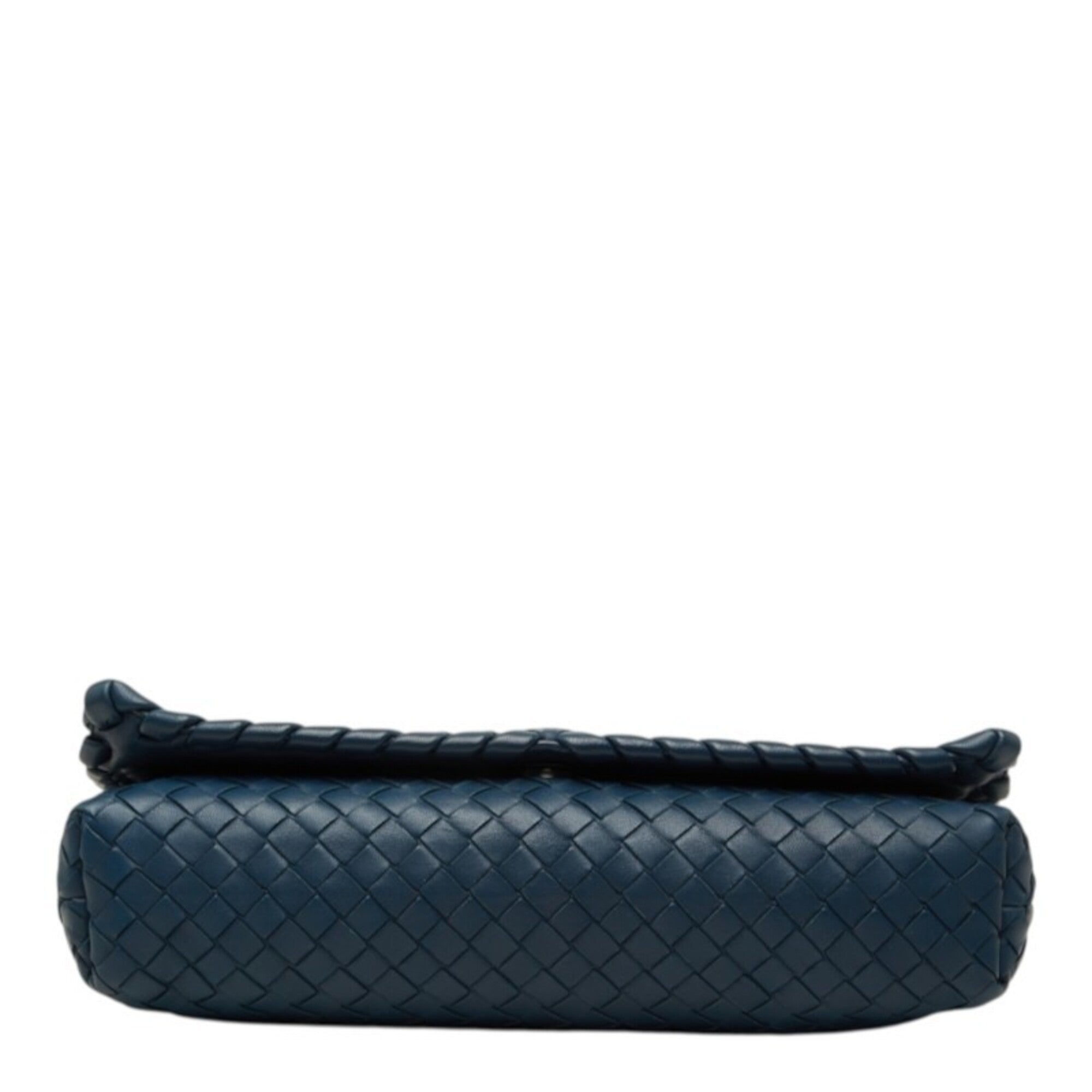 Bottega Veneta Navy Intrecciato Shoulder Bag (Pre-Owned)