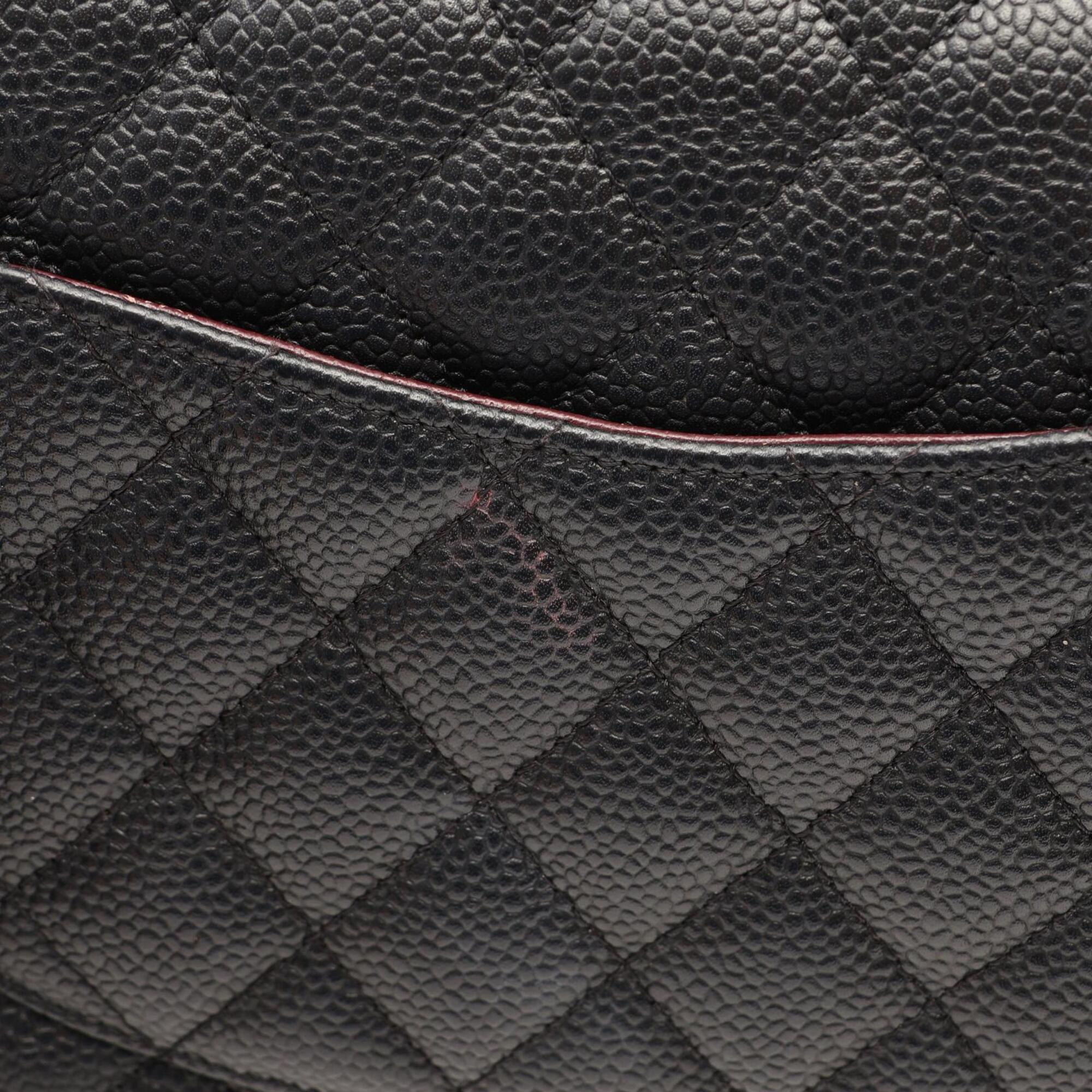 Chanel Black Grained Calfskin Handbag Shoulder Bag (Pre-Owned)