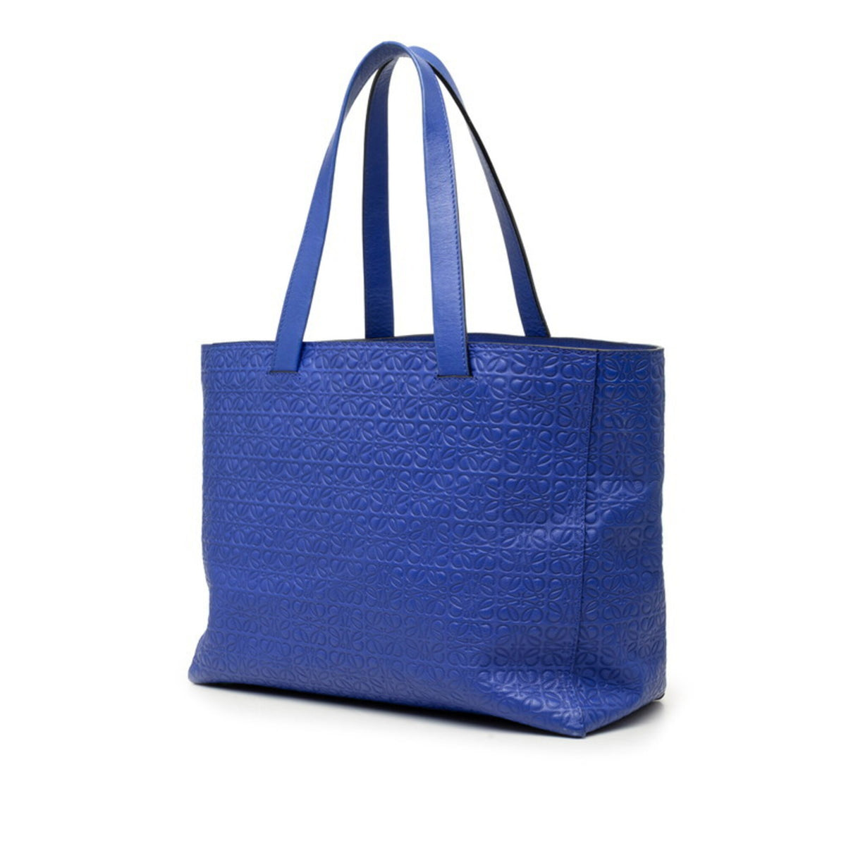 Loewe Blue Leather Shoulder Bag Tote Bag (Pre-Owned)