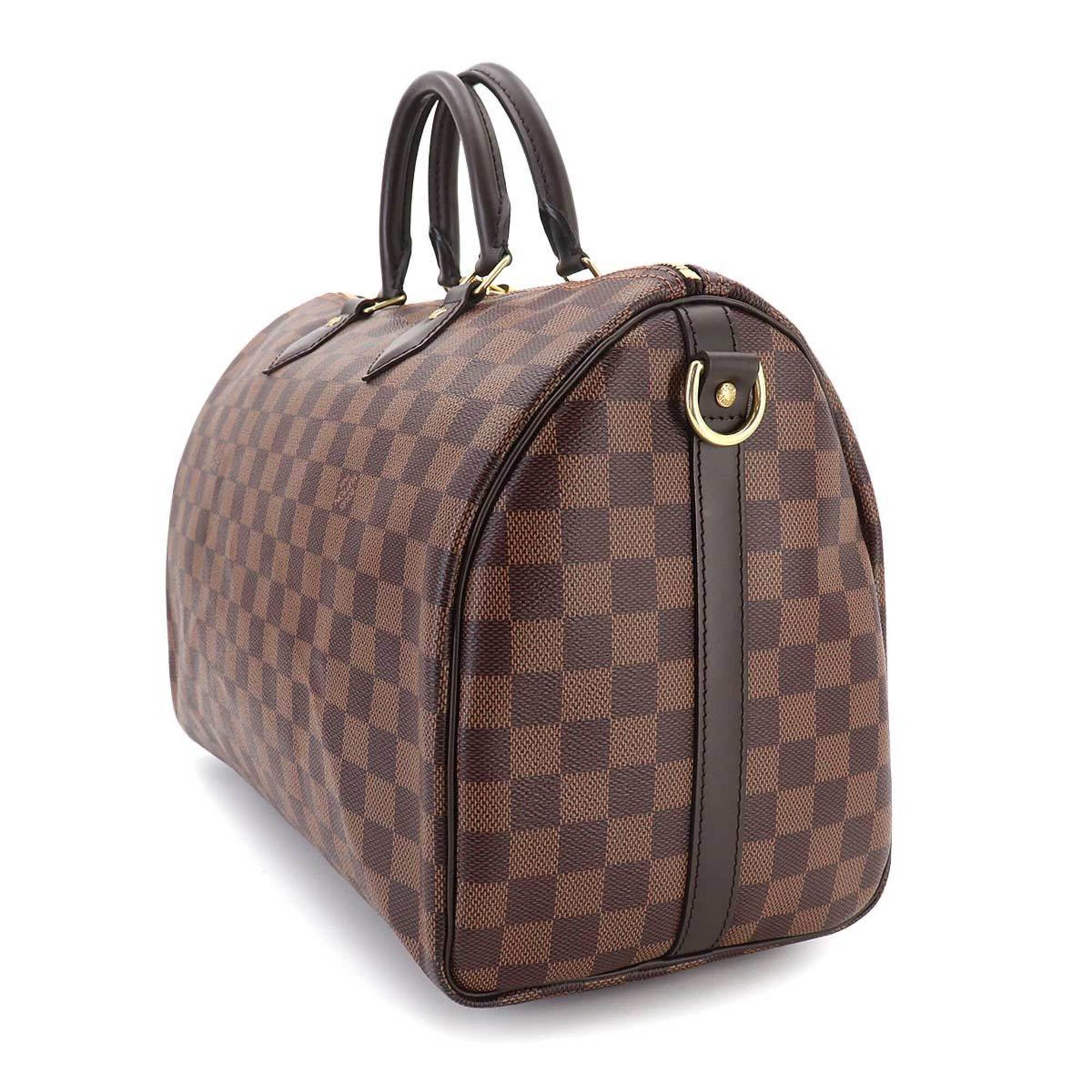Louis Vuitton Brown Ebene Damier Canvas Boston Bag Handbag (Pre-Owned)