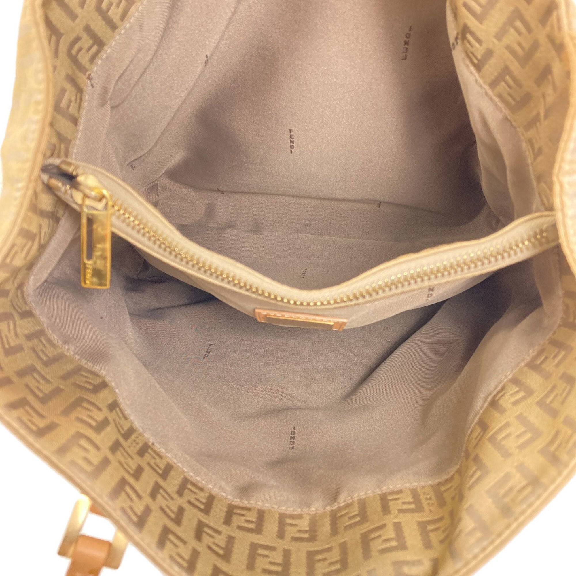Fendi Zucca Beige Canvas Tote Bag (Pre-Owned)