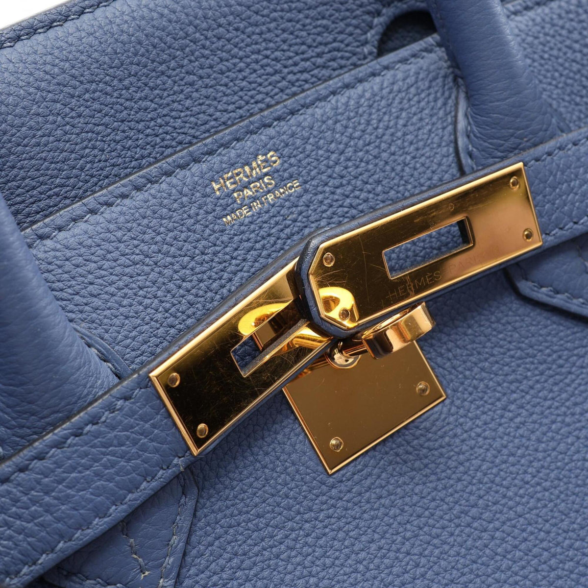 Hermes Blue Togo Leather Handbag (Pre-Owned)