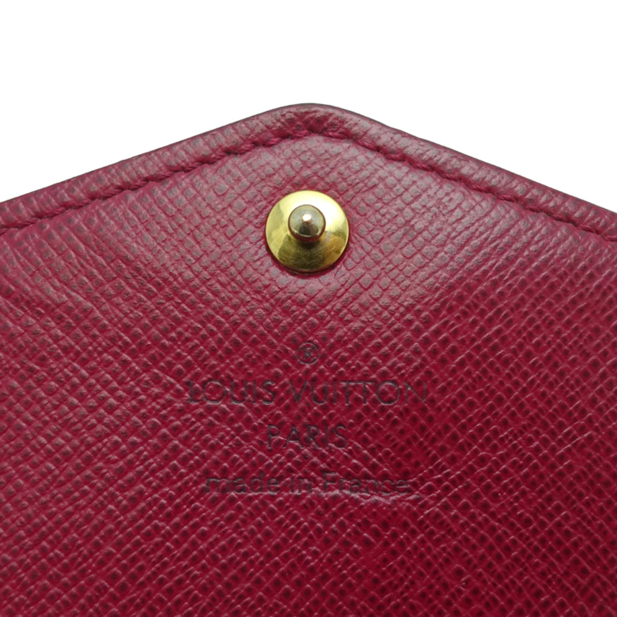 Louis Vuitton Brown Fuchsia Pink Monogram Long Wallet (Bi-Fold) (Pre-Owned)