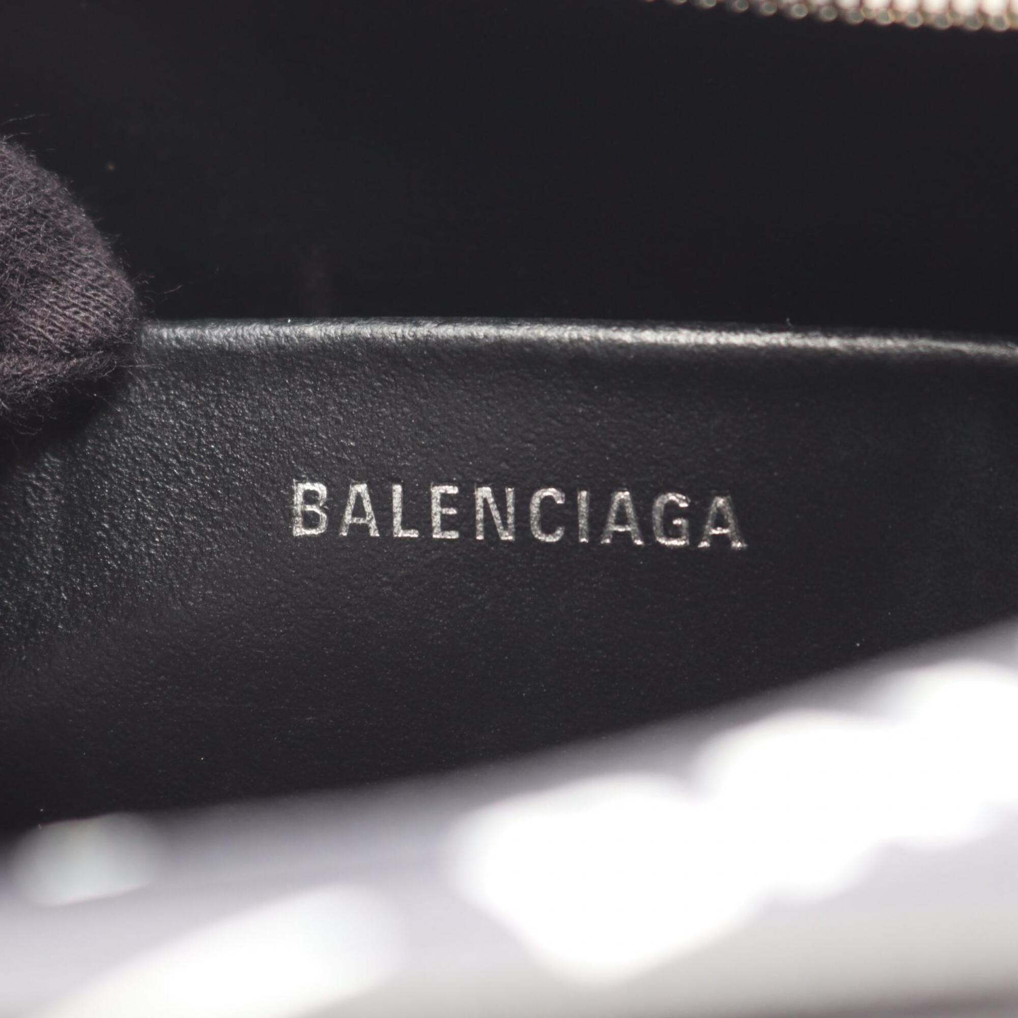 Balenciaga Black White Leather Shoulder Bag (Pre-Owned)