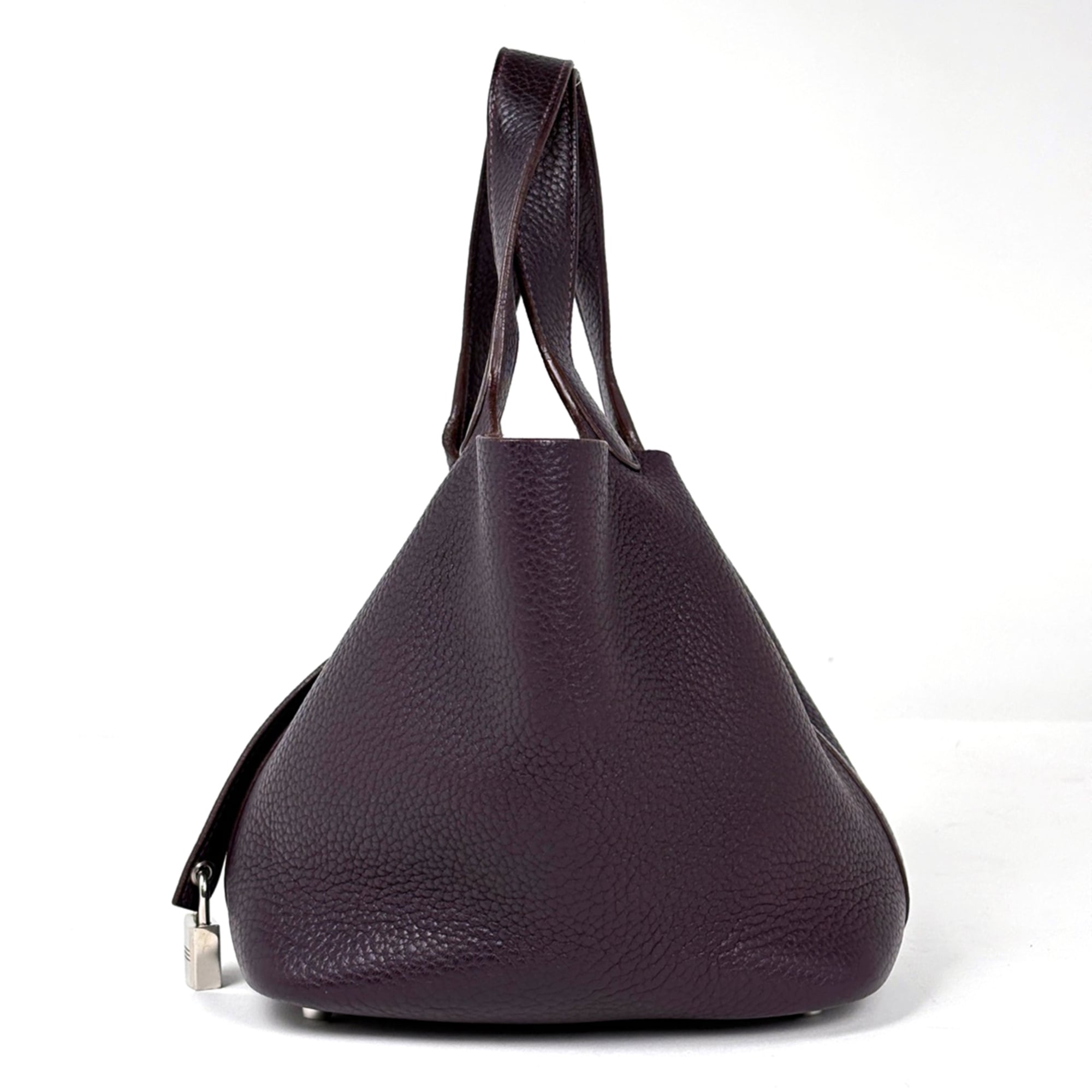 Hermes Raisin Taurillon Clemence Leather Handbag (Pre-Owned)