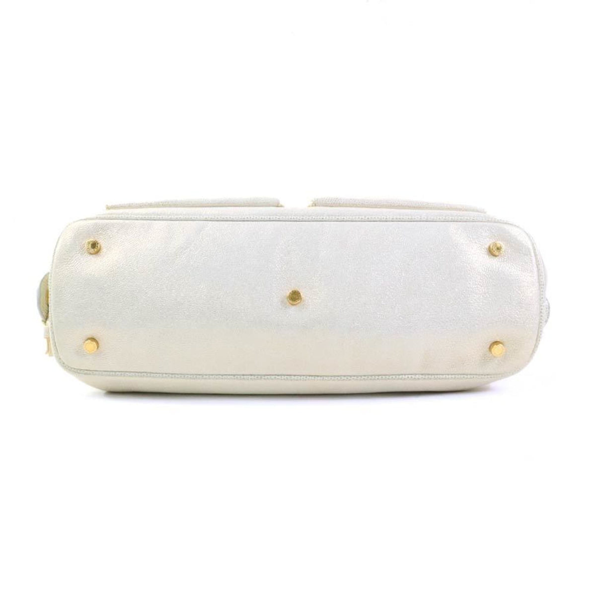 Bvlgari White Leather Handbag Shoulder Bag (Pre-Owned)