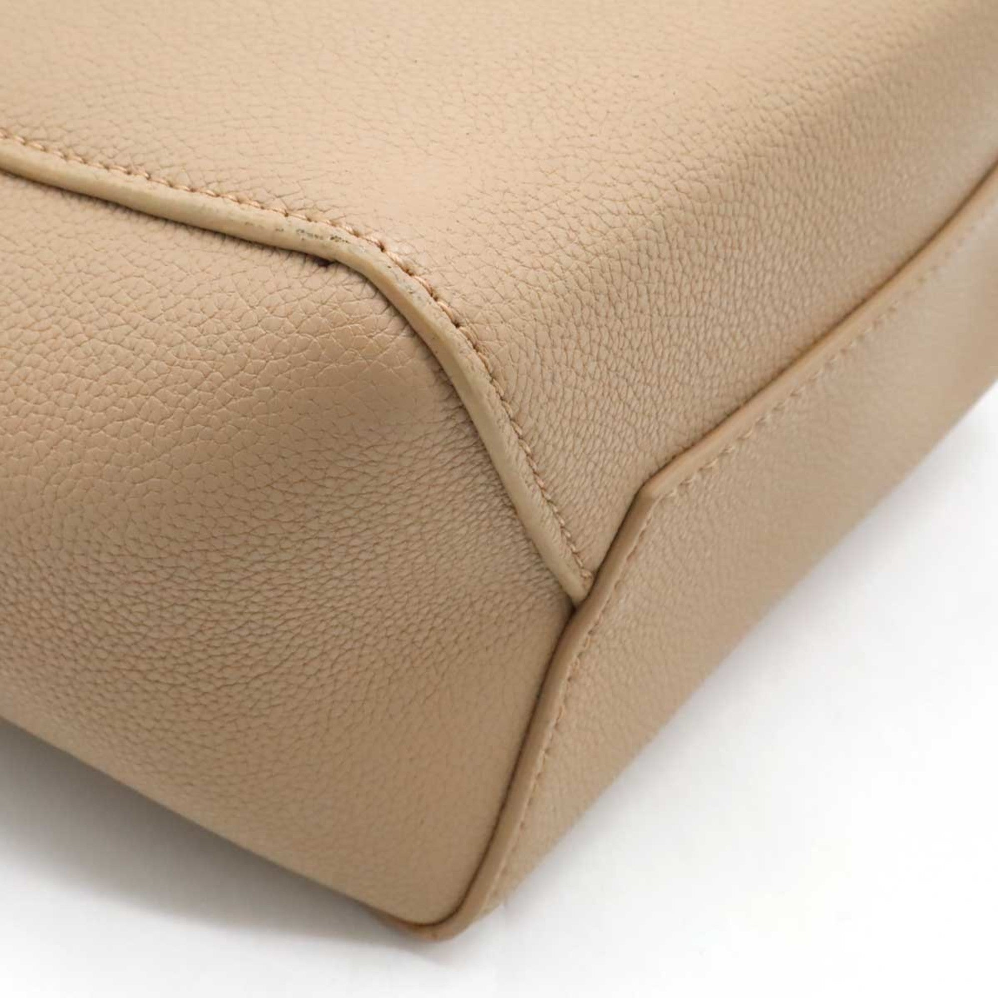 Celine Beige Leather Shoulder Bag (Pre-Owned)
