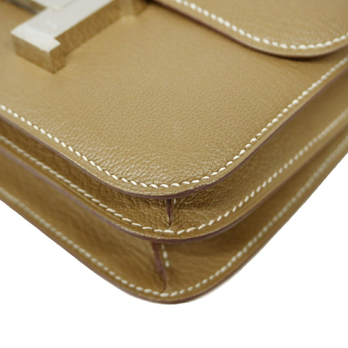 Hermes Etoupe Gray Chevre Myzore Leather Shoulder Bag (Pre-Owned)