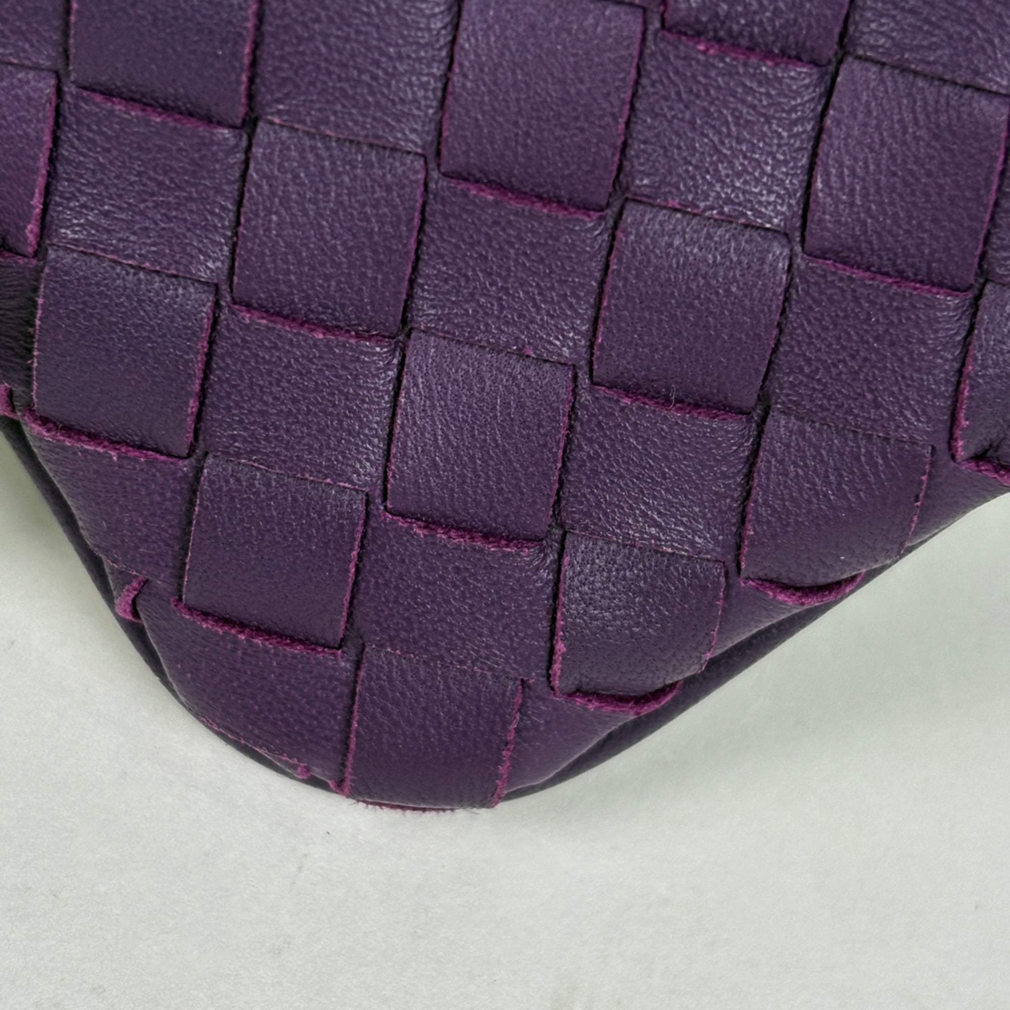 Bottega Veneta Purple Leather Coin Purse/Coin Case (Pre-Owned)