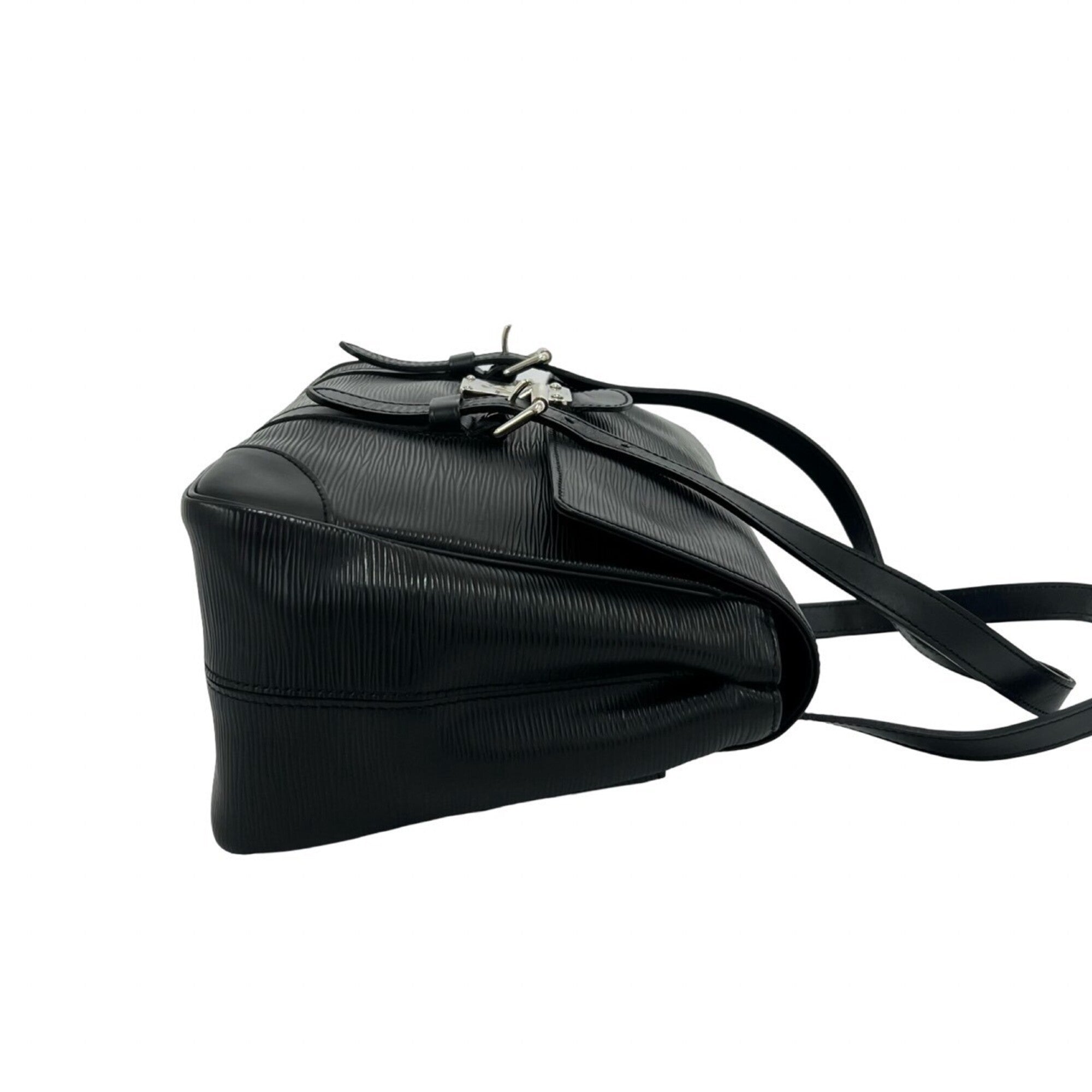 Louis Vuitton Black Leather Handbag Shoulder Bag Tote Bag (Pre-Owned)
