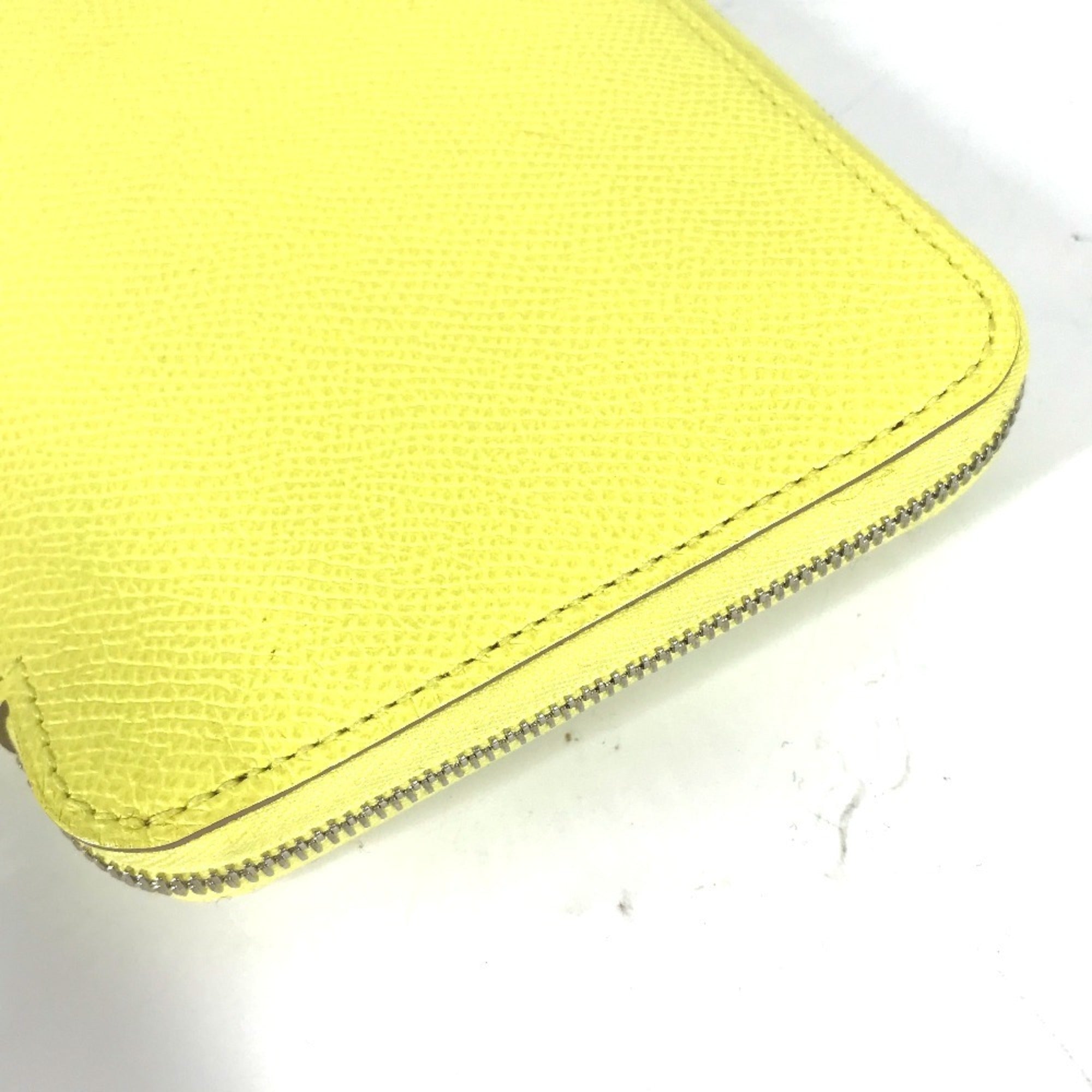 Hermes Silk'in Yellow Epsom Leather Long Wallet (Bi-Fold) (Pre-Owned)