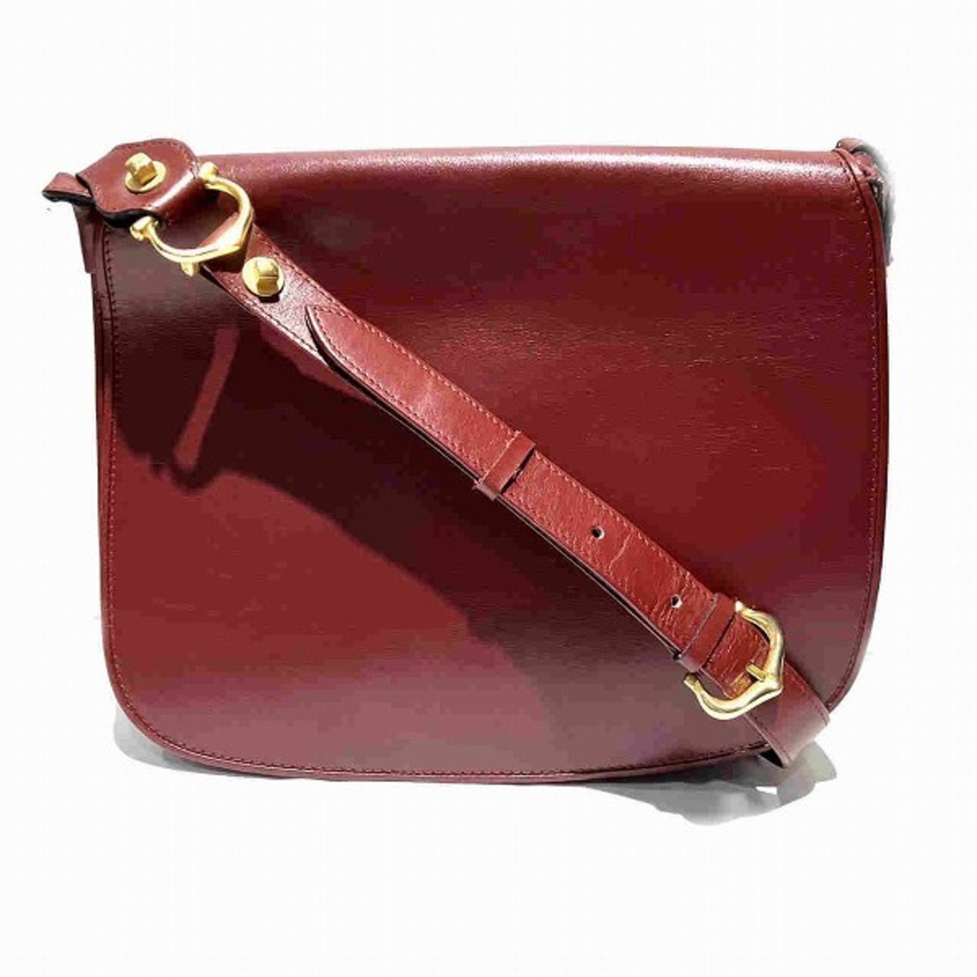 Cartier Must Bordeaux Leather Shoulder Bag (Pre-Owned)