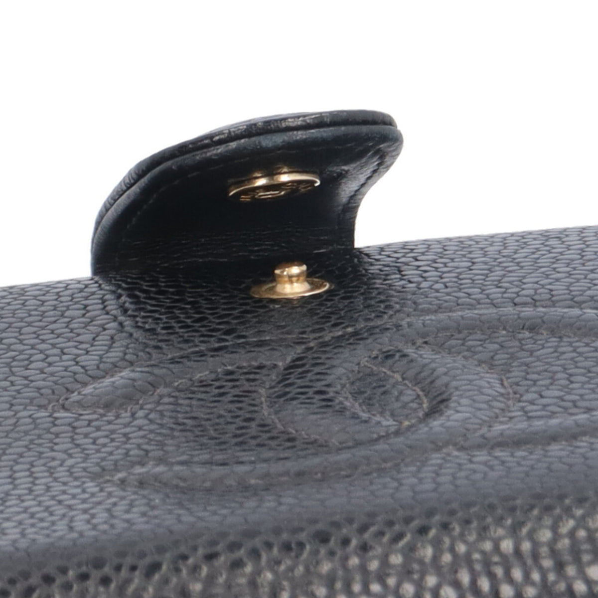 Chanel Black Grained Calfskin Long Wallet (Bi-Fold) (Pre-Owned)