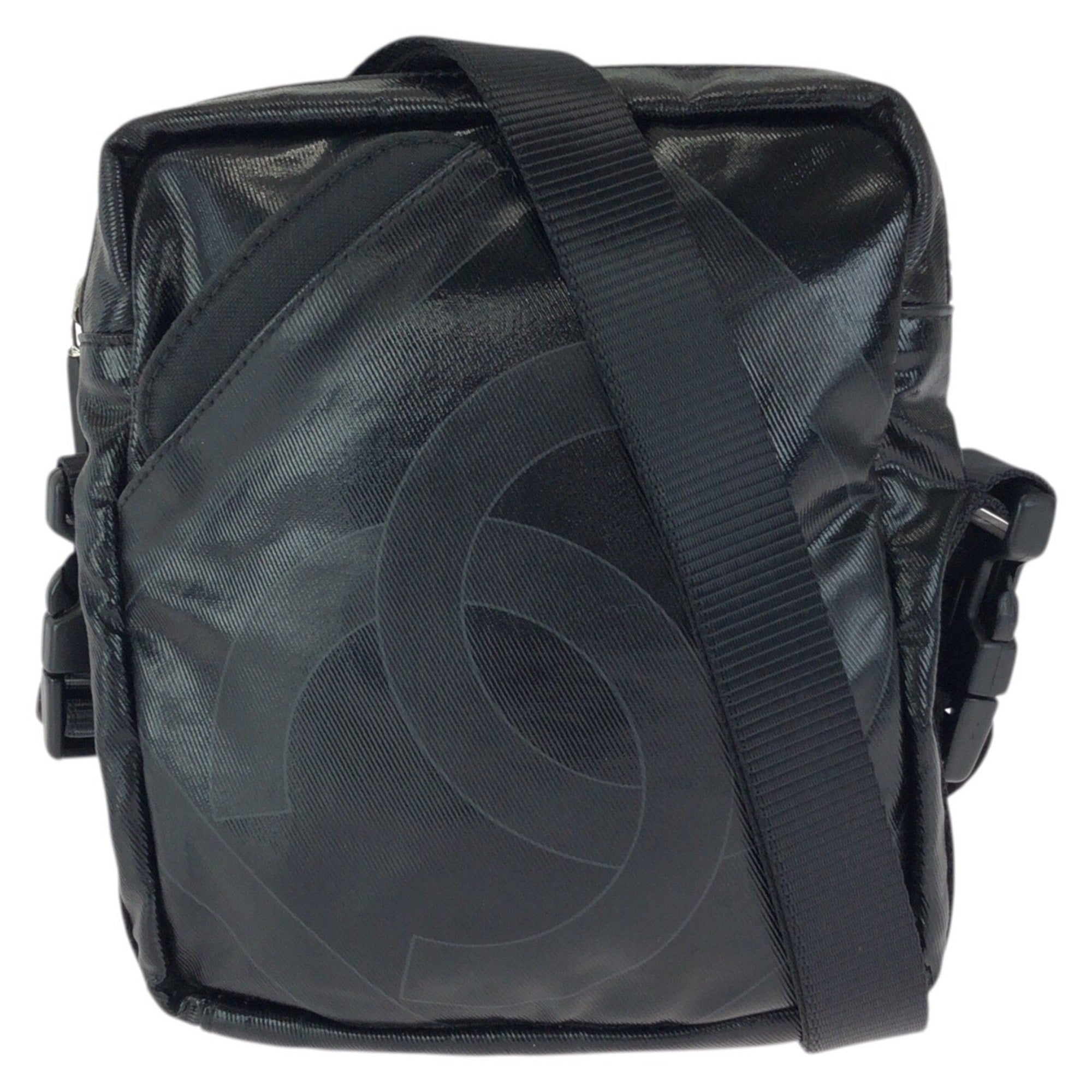 Chanel Black Coated Canvas Shoulder Bag (Pre-Owned)