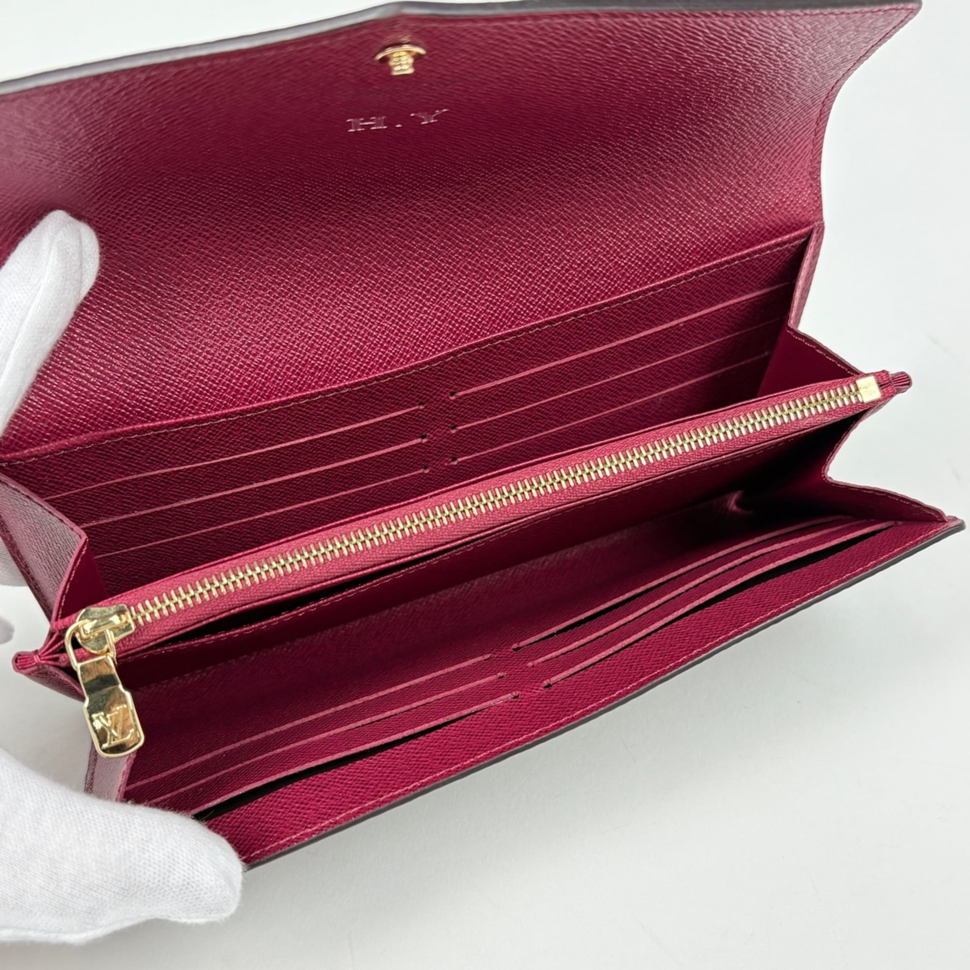 Louis Vuitton Monogram Brown Fuchsia Monogram Long Wallet (Bi-Fold) (Pre-Owned)