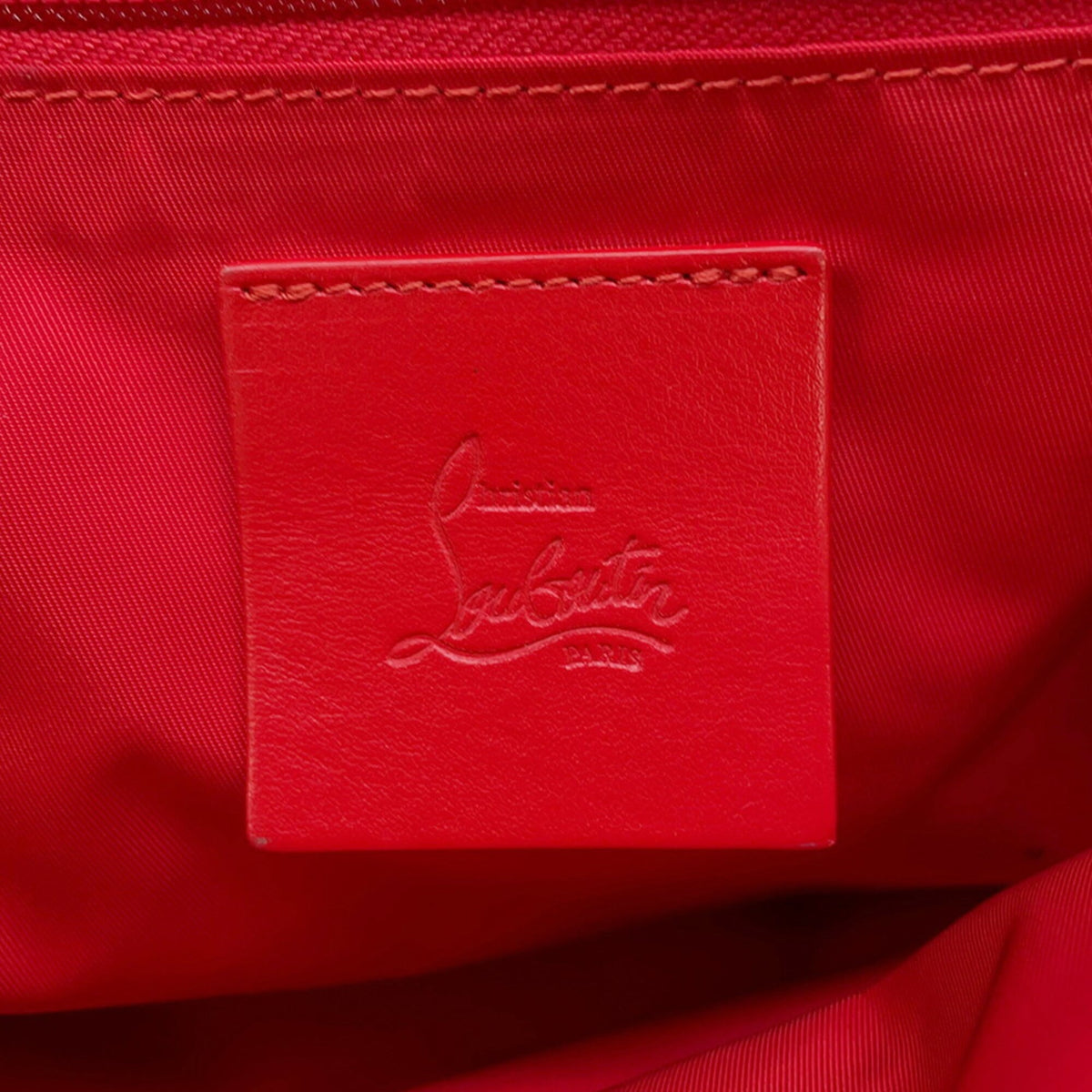 Christian Louboutin Black Red Color Nylon Leather Rubber Backpack (Pre-Owned)