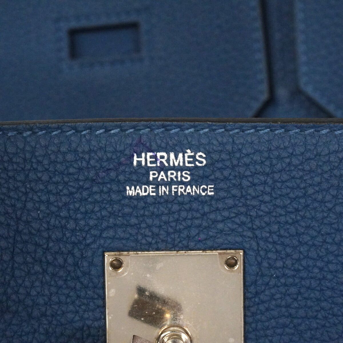 Hermes Deep Blue Togo Leather Handbag (Pre-Owned)