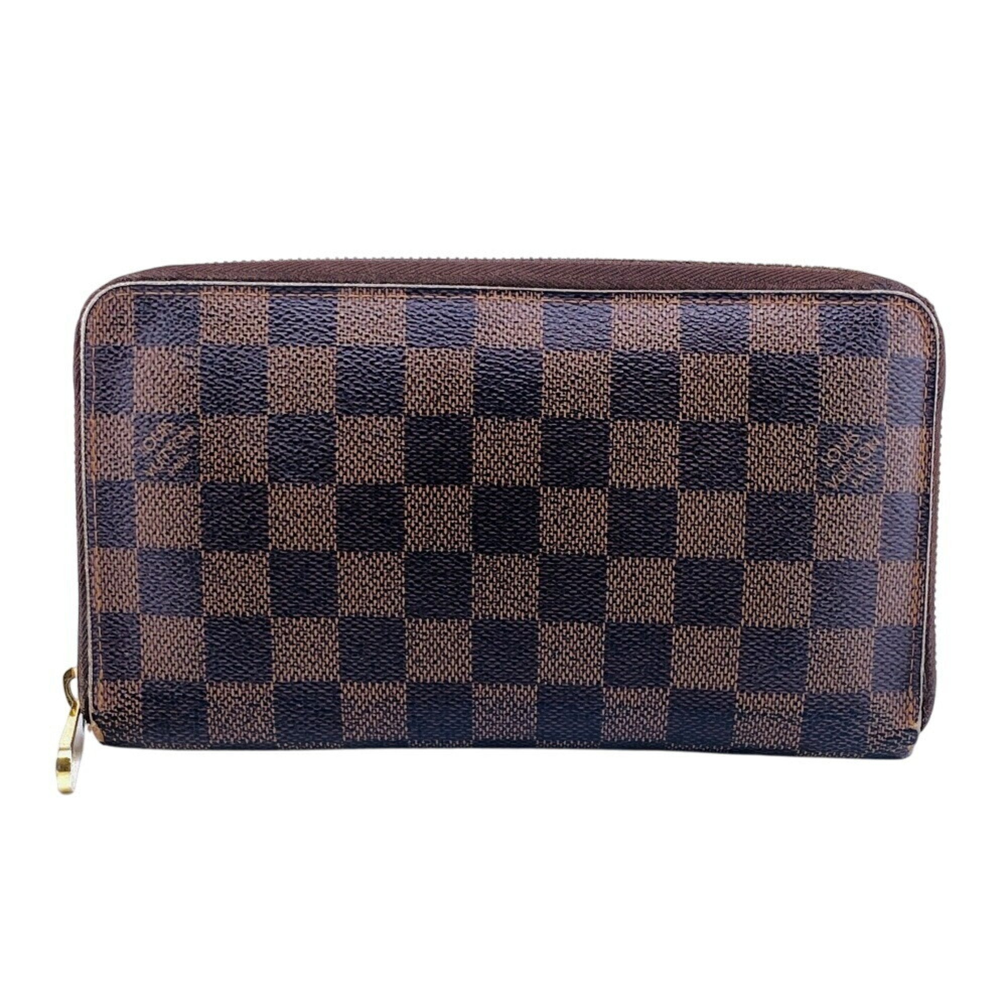 Louis Vuitton Brown Leather Long Wallet (Bi-Fold) (Pre-Owned)