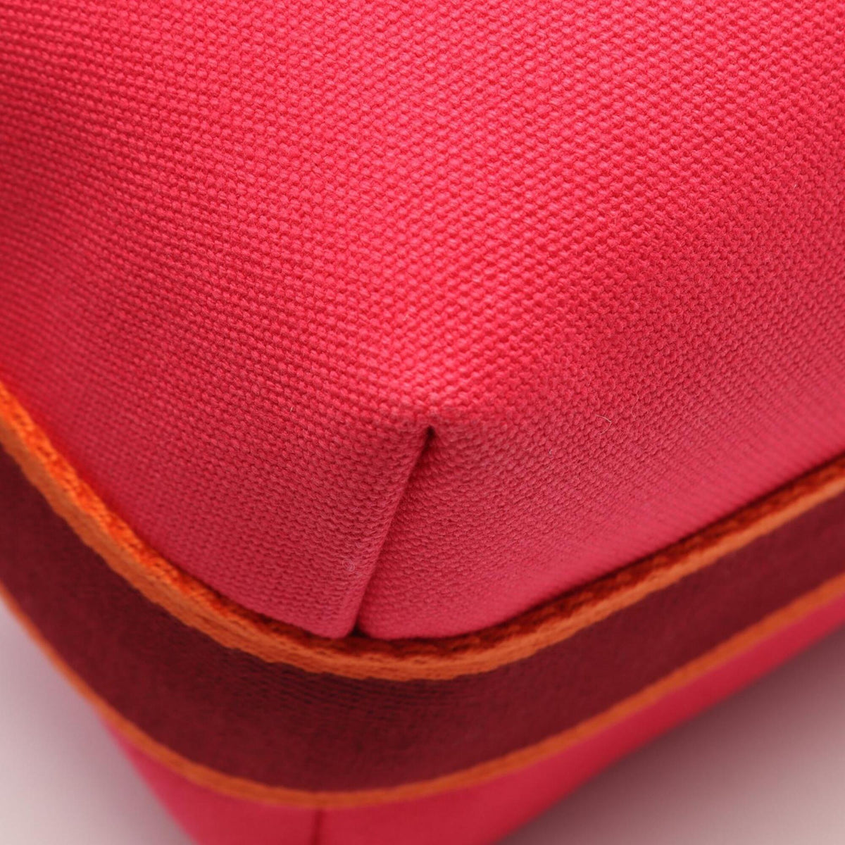 Hermes Bordeaux Orange Pink Canvas Handbag (Pre-Owned)