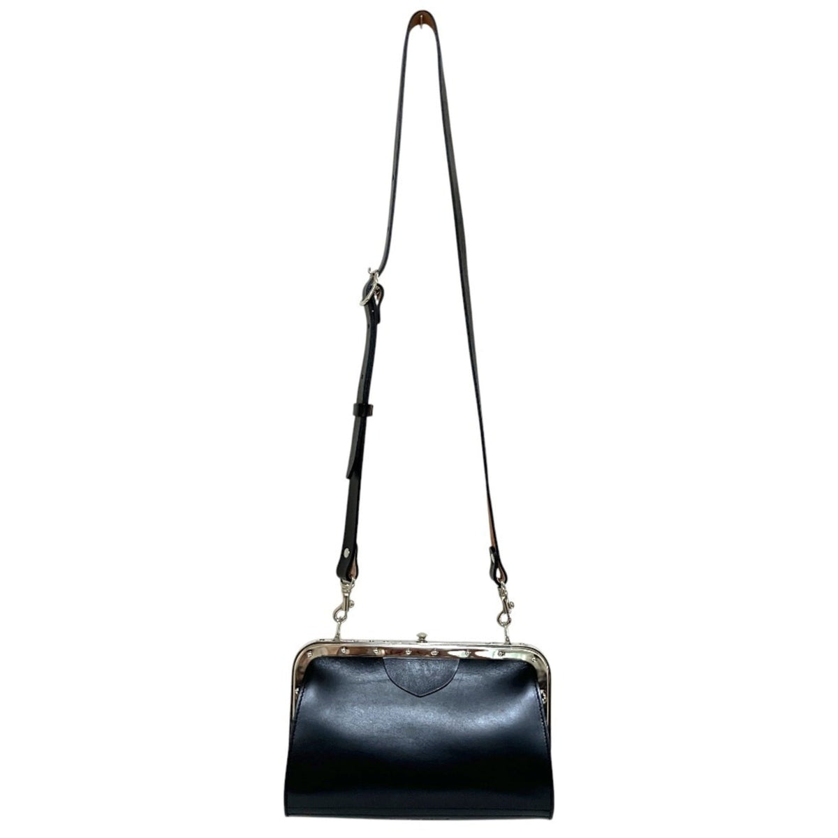Comme Des Garçons Black Leather Clutch Bag Shoulder Bag (Pre-Owned)