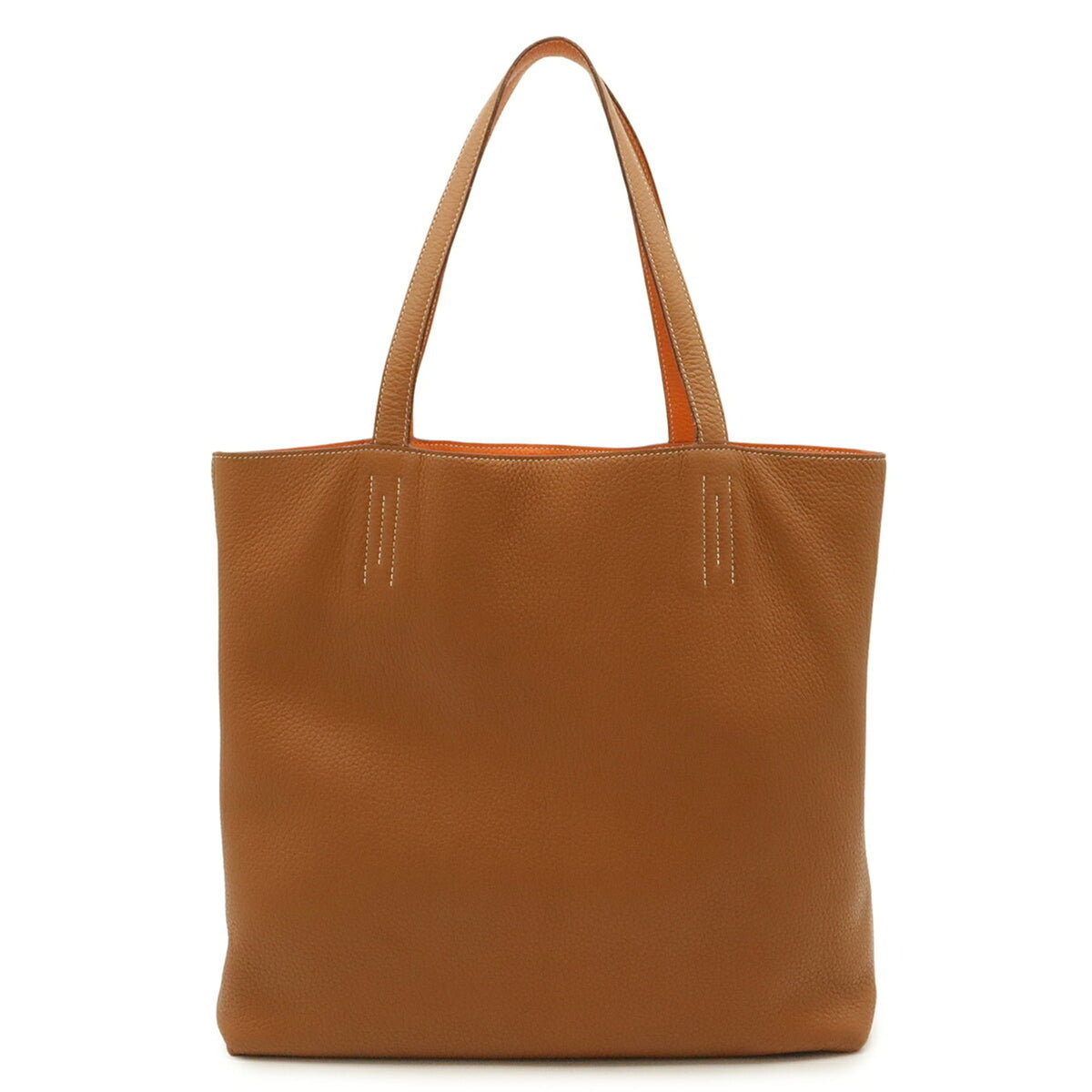 Hermes Gold Orange Taurillon Clemence Leather Tote Bag (Pre-Owned)