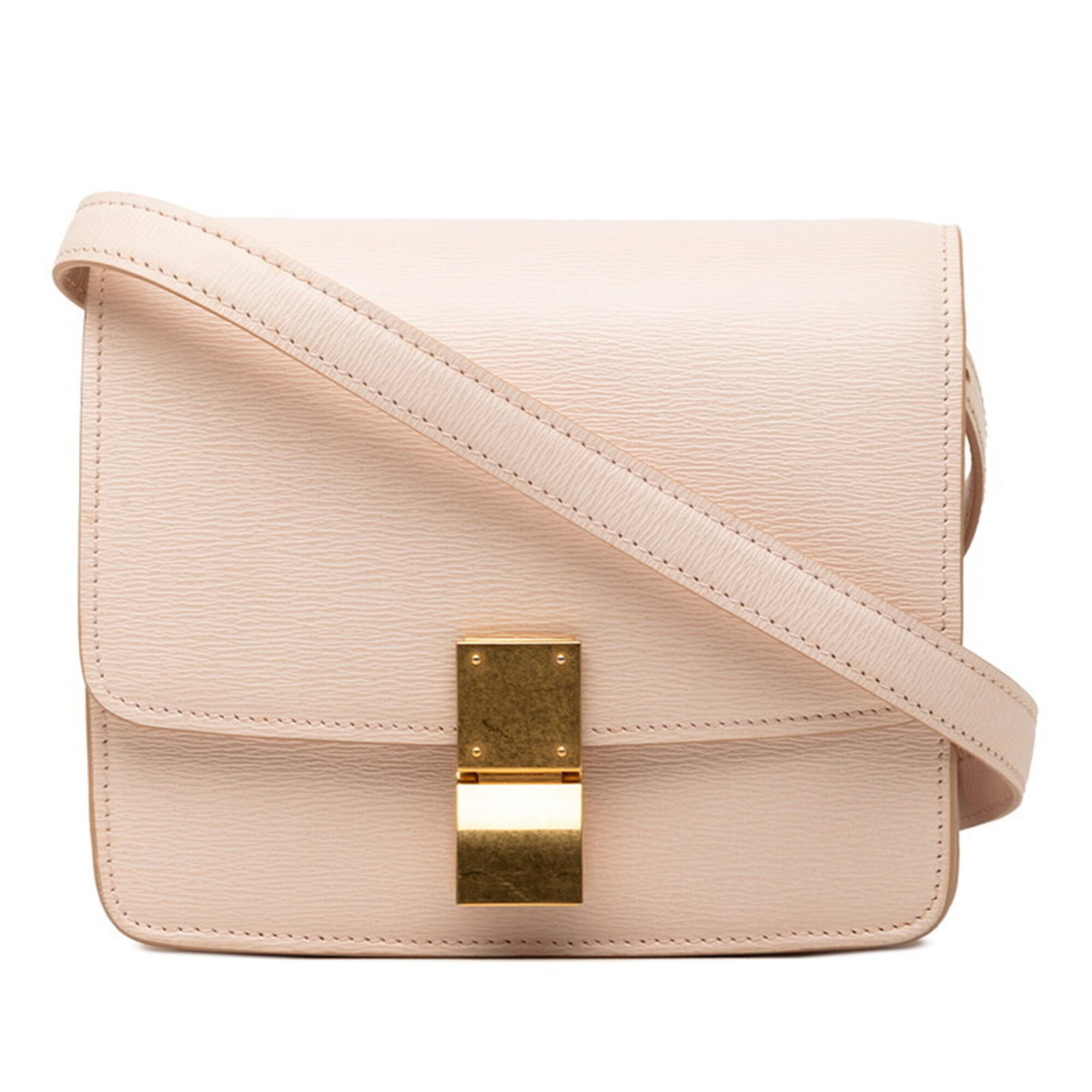 Celine Pink Beige Leather Shoulder Bag (Pre-Owned)