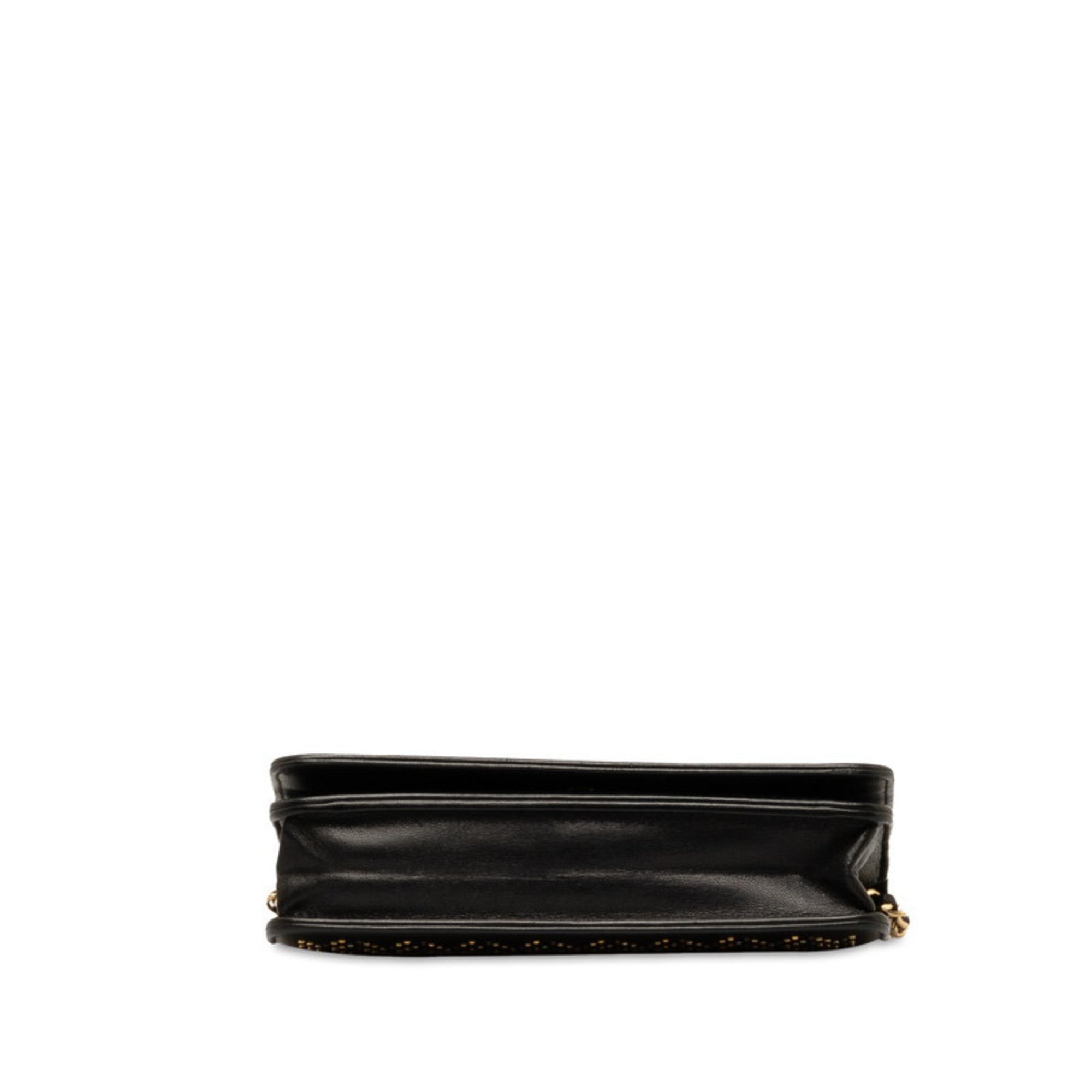 Chanel Black Suede Chain/Shoulder Wallet (Pre-Owned)