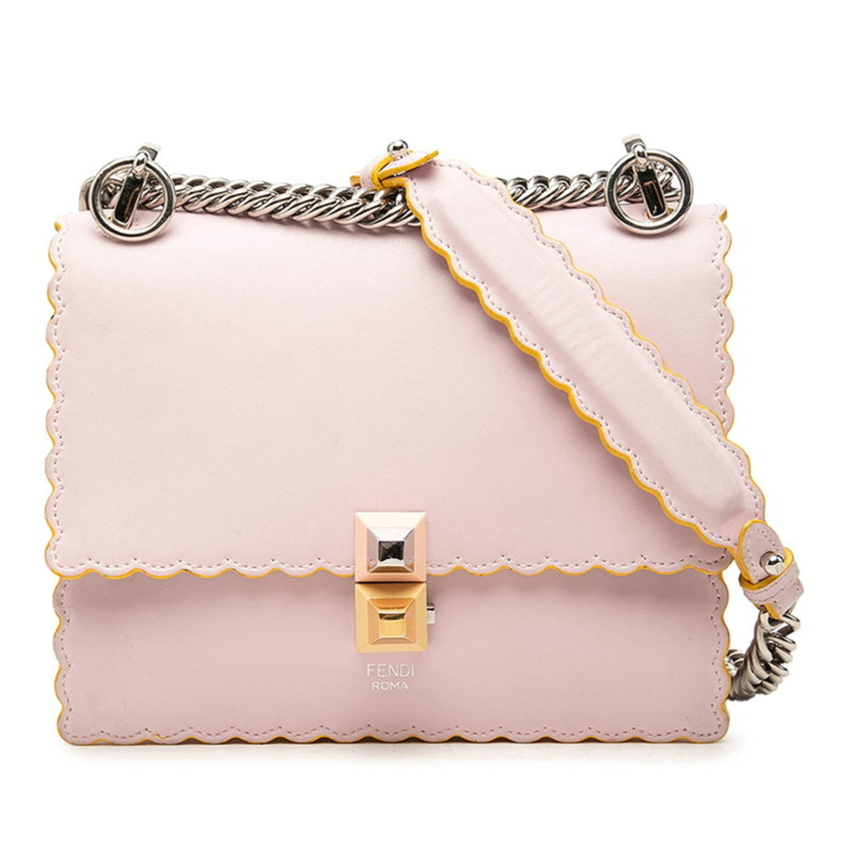 Fendi Pink Leather Shoulder Bag (Pre-Owned)