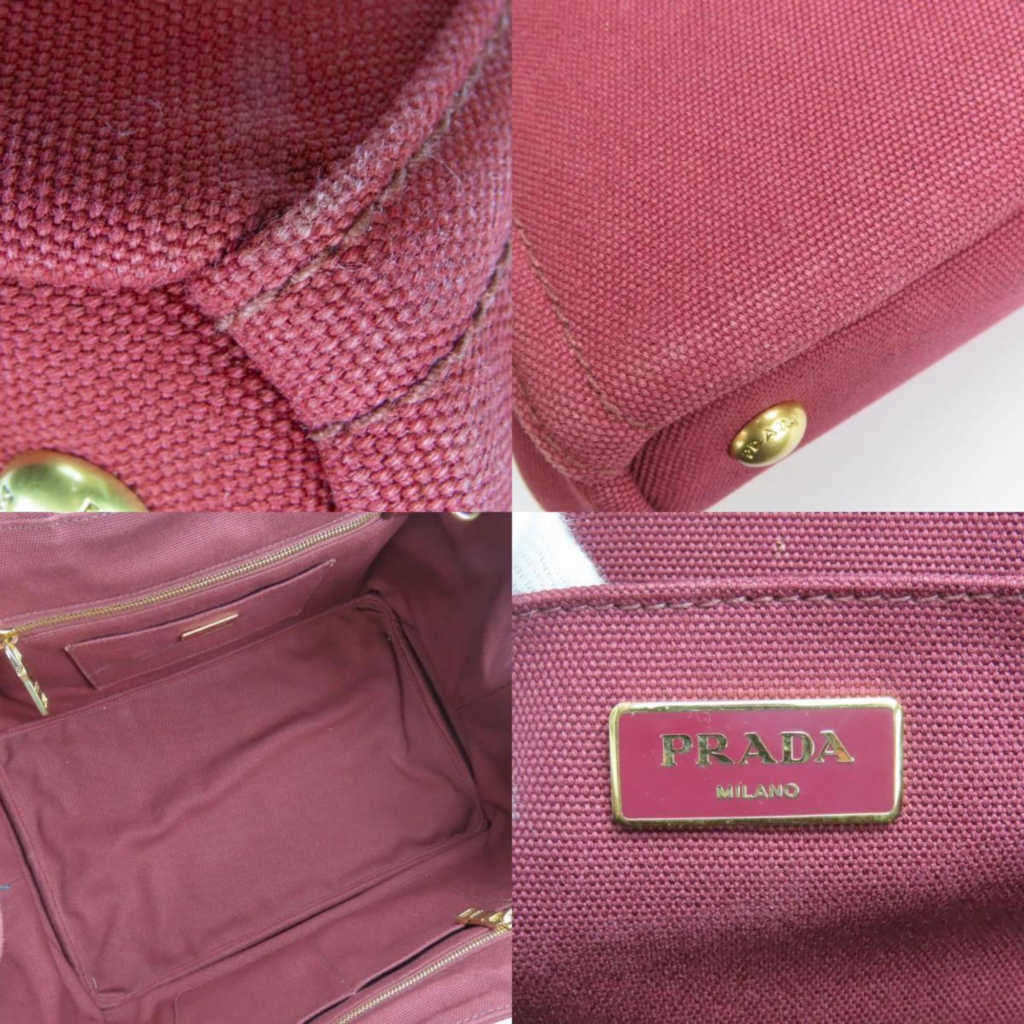 Prada Wine Canvas Tote Bag (Pre-Owned)