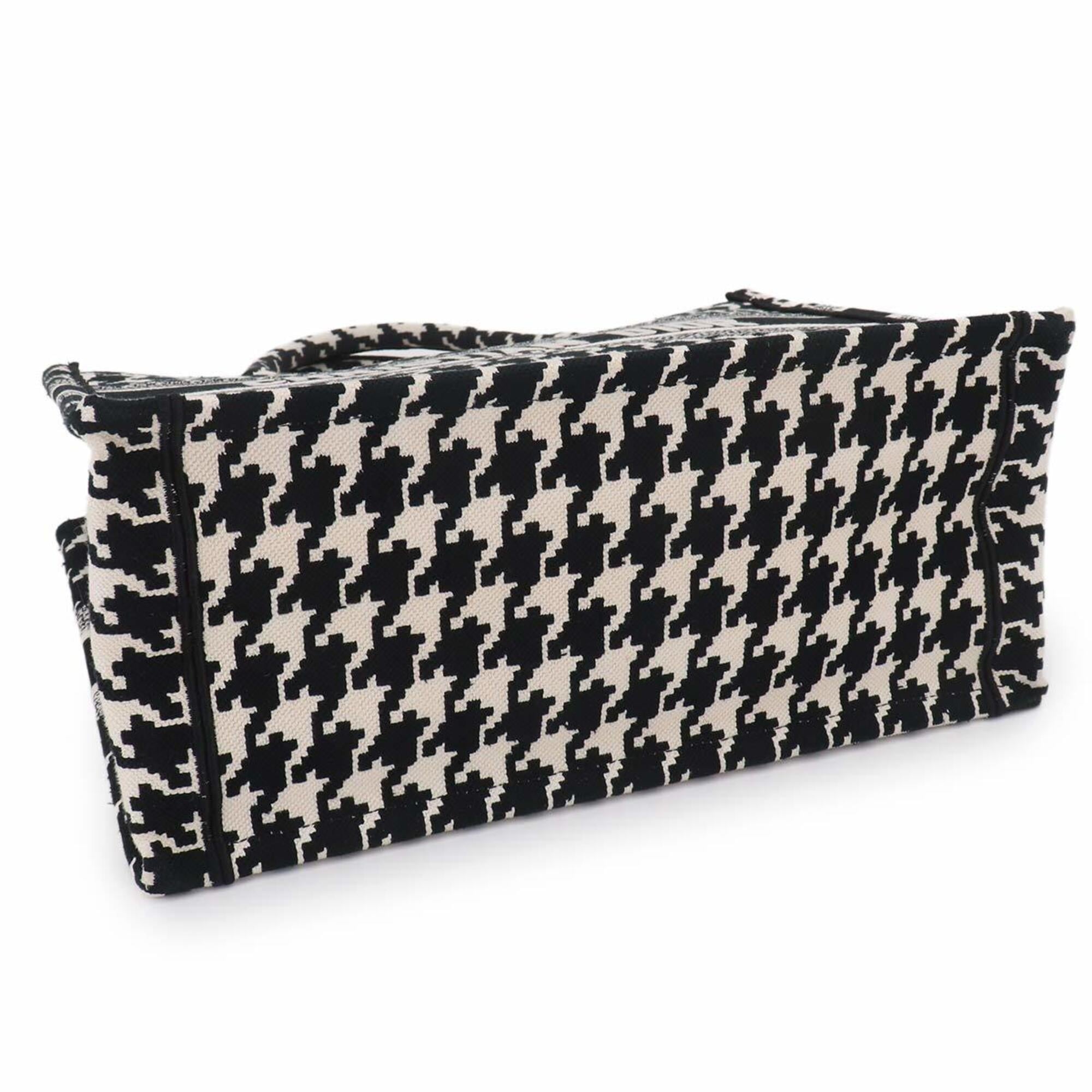 Christian Dior Black White Canvas Handbag Tote Bag (Pre-Owned)