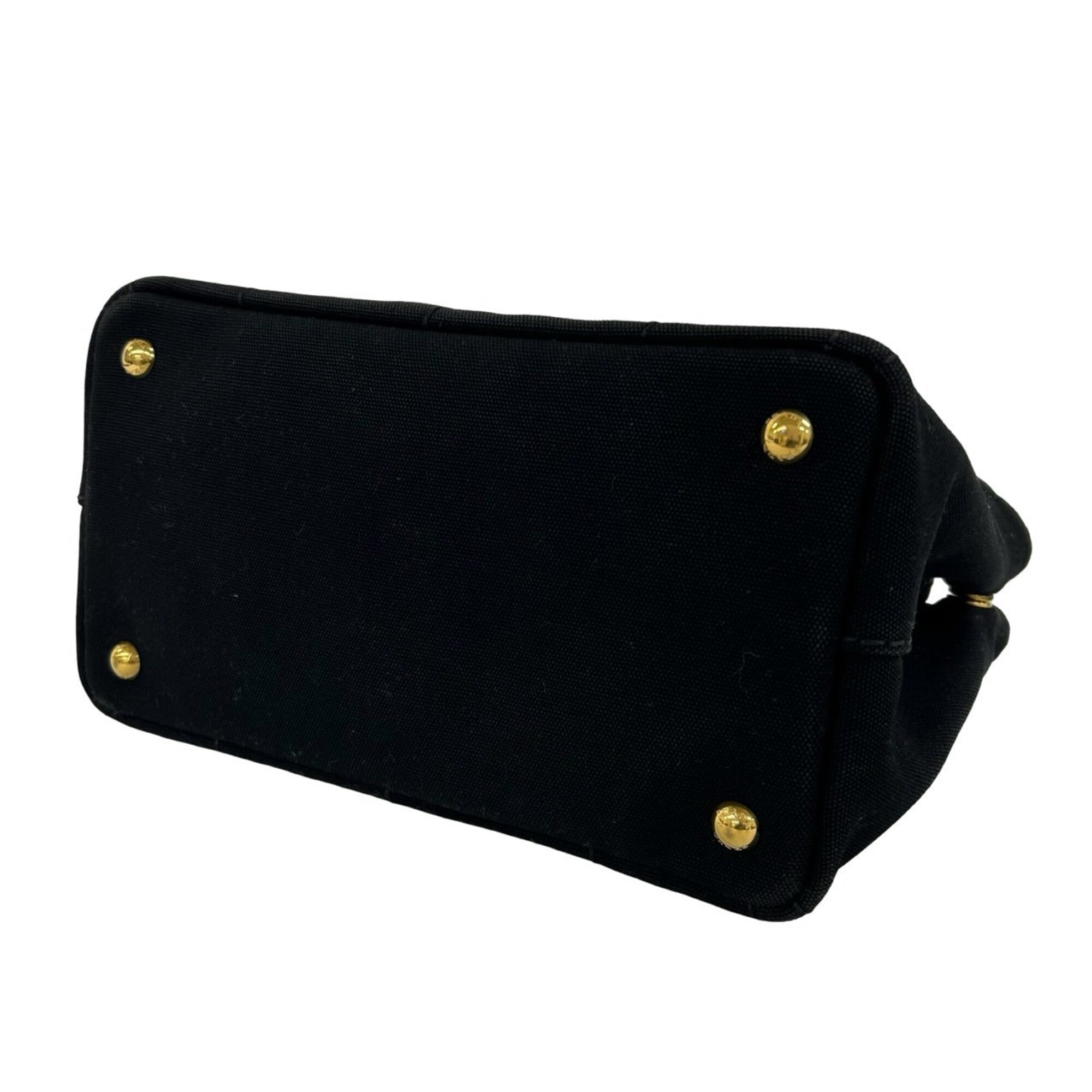 Prada Black Canvas Handbag Shoulder Bag Tote Bag (Pre-Owned)