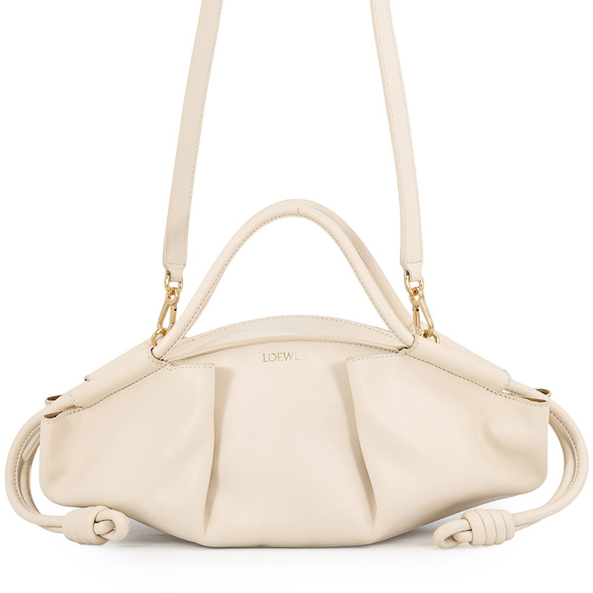 Loewe Ivory Leather Handbag Shoulder Bag (Pre-Owned)