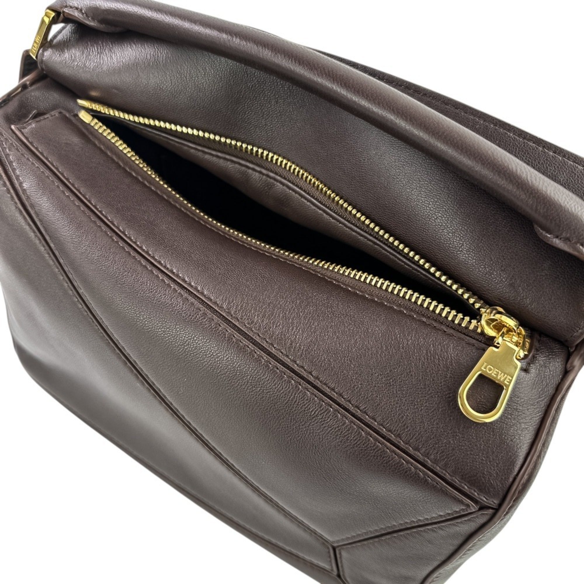 Loewe Dark Brown Nappa Leather Handbag Shoulder Bag (Pre-Owned)