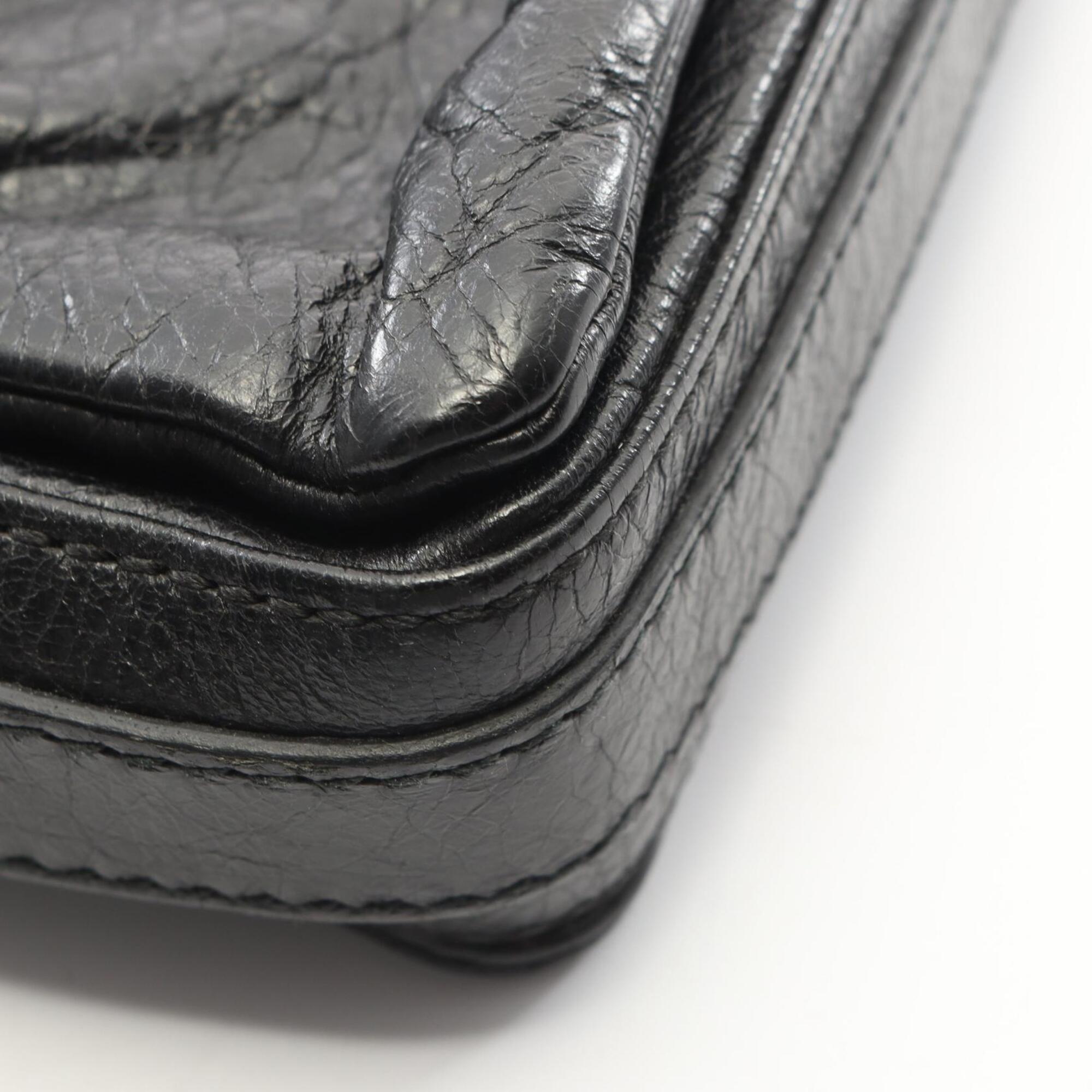 Balenciaga Black Leather Handbag Shoulder Bag (Pre-Owned)