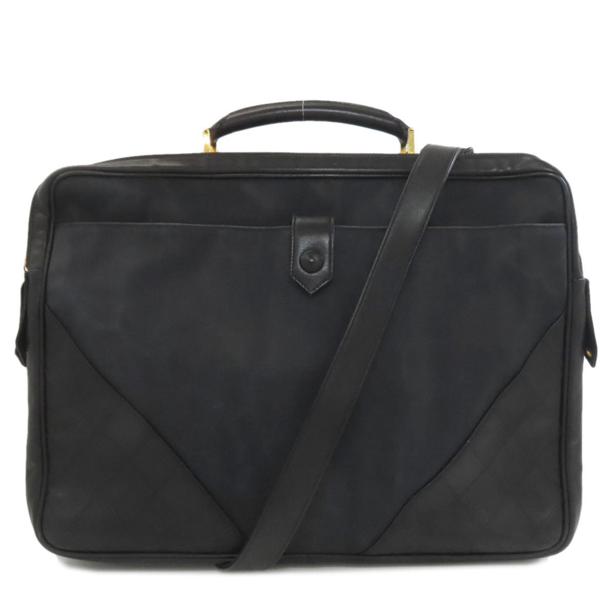 Chanel Black Canvas Briefcase (Pre-Owned)