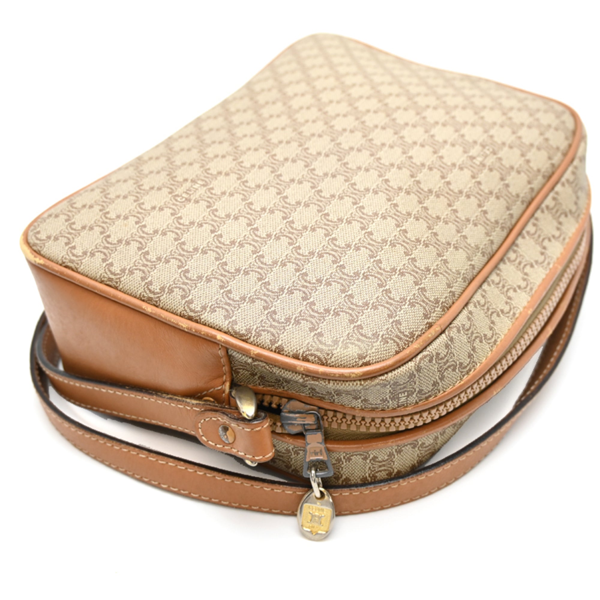 Celine Beige Coated Canvas Shoulder Bag (Pre-Owned)