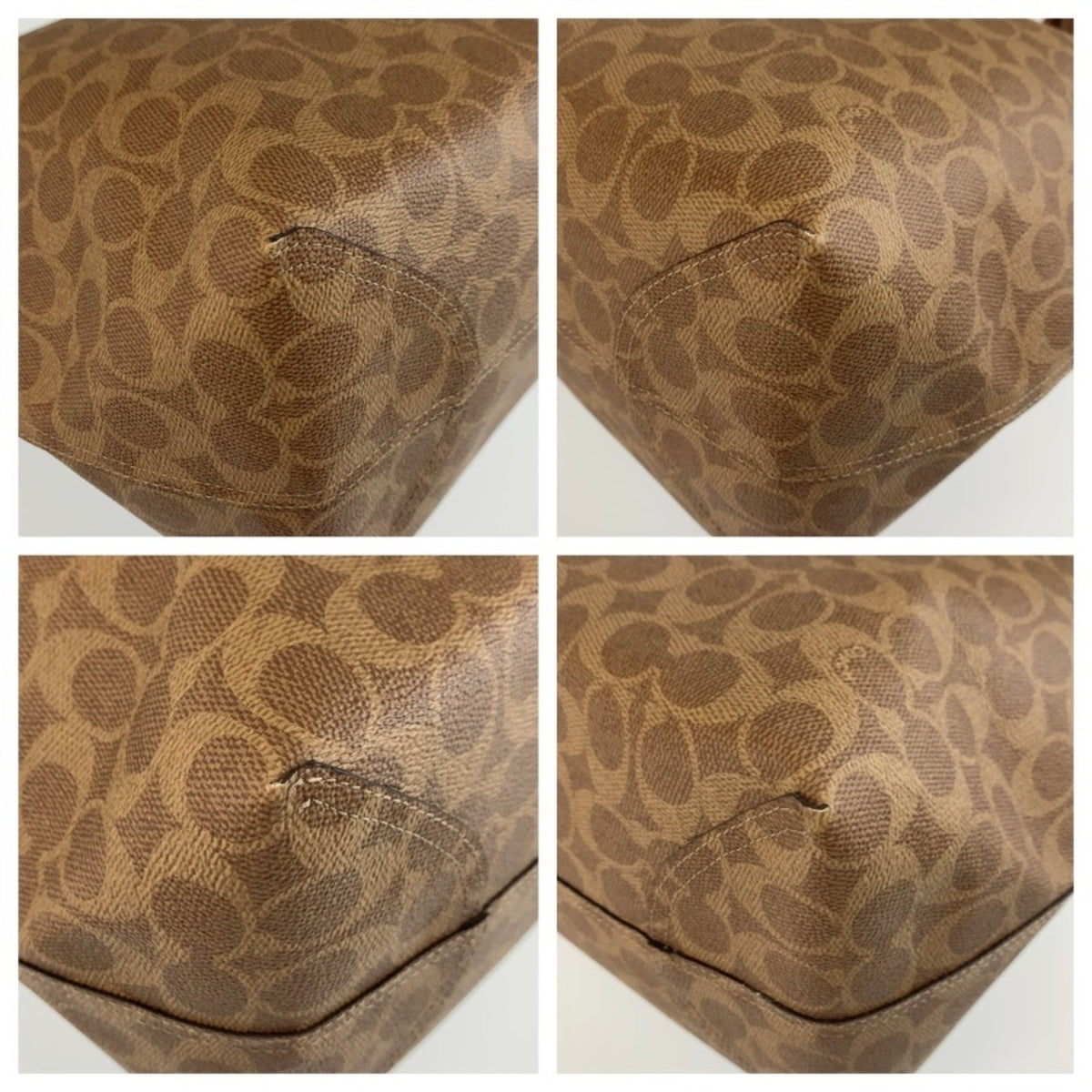 Coach Brown Pvc Shoulder Bag Tote Bag (Pre-Owned)