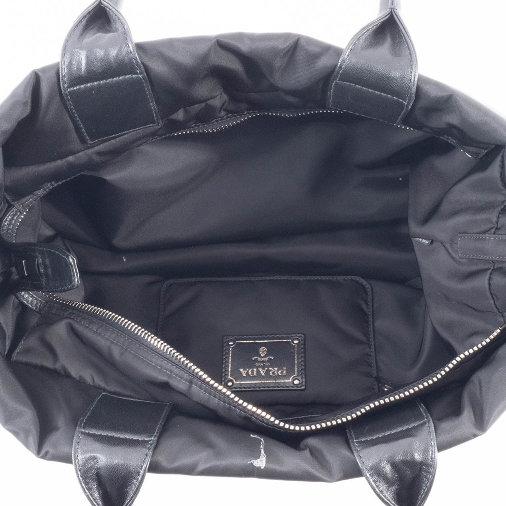 Prada Black Green Khaki Nylon Tote Bag (Pre-Owned)
