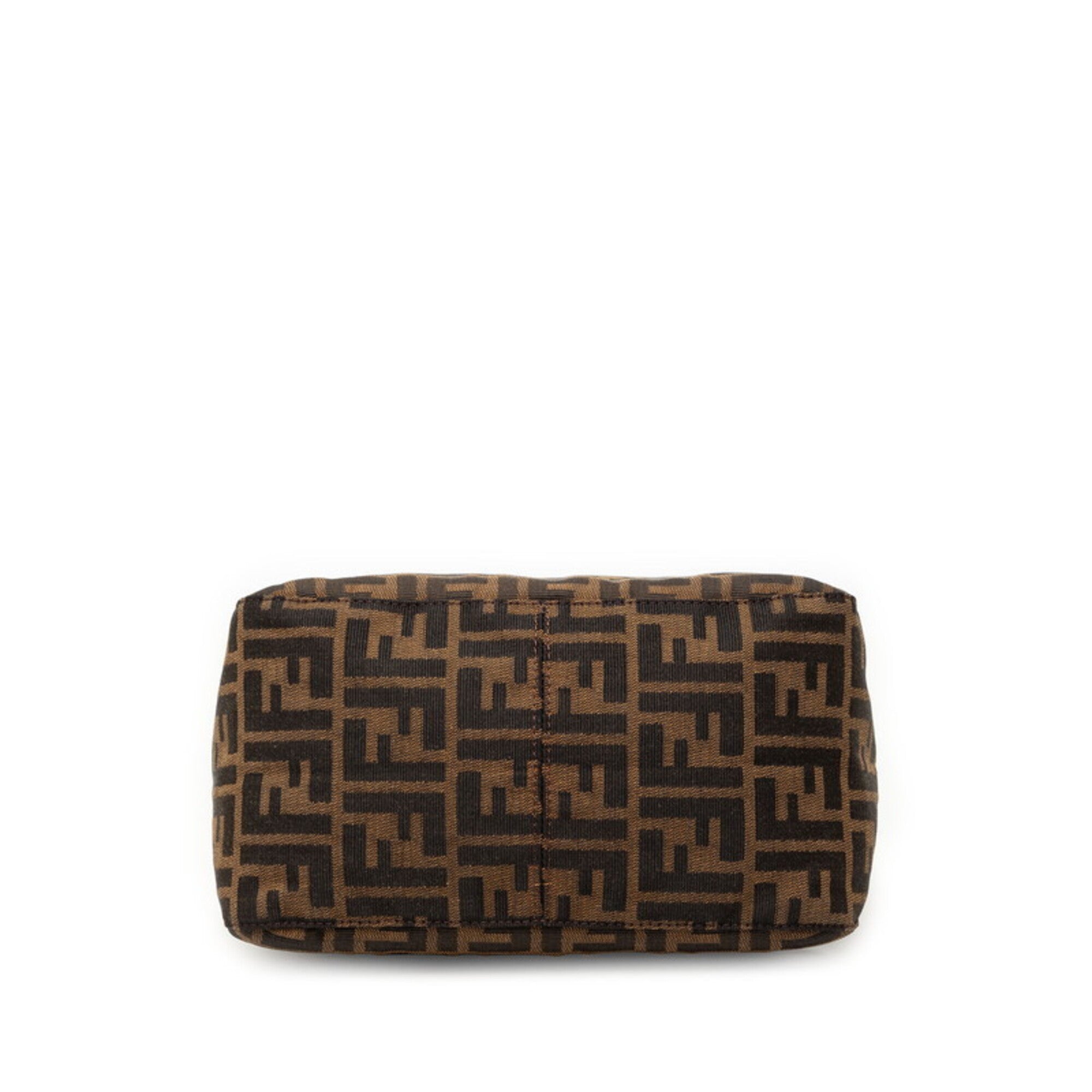 Fendi Zucca Brown Canvas Leather Handbag Shoulder Bag (Pre-Owned)