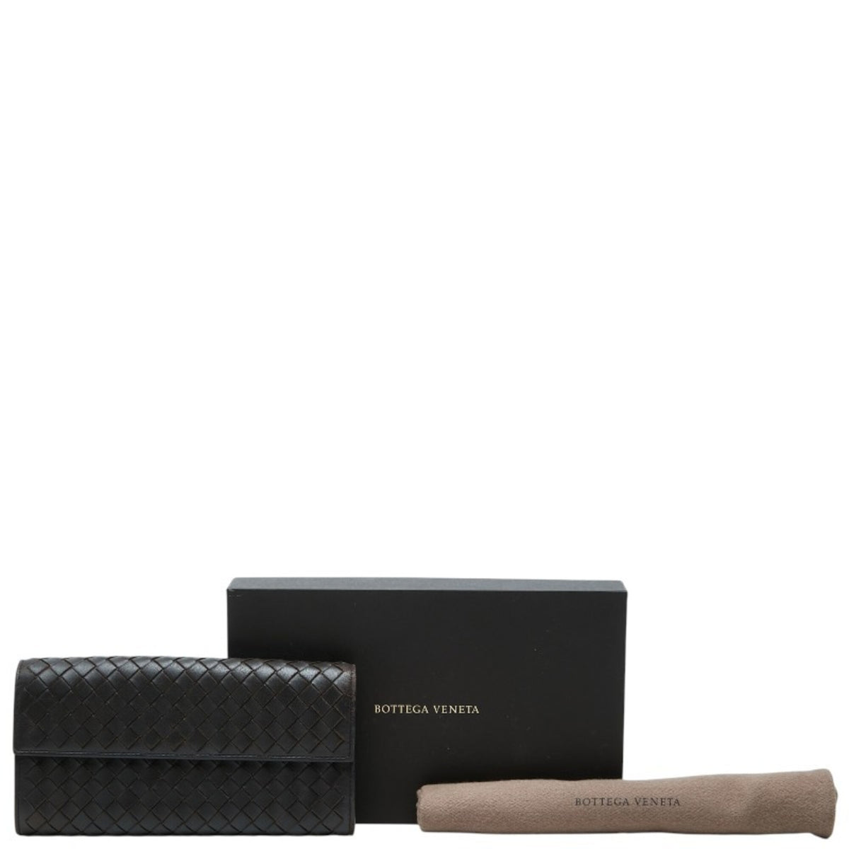 Bottega Veneta Brown Leather Long Wallet (Bi-Fold) (Pre-Owned)