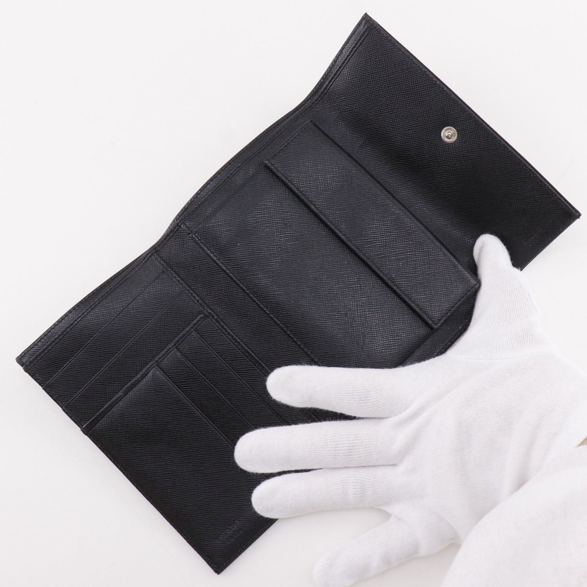 Prada Black Nylon Wallet (Tri-Fold) (Pre-Owned)