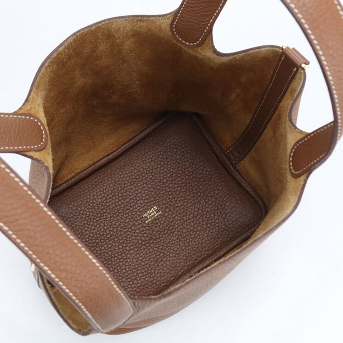 Hermes Brown Taurillon Clemence Leather Handbag (Pre-Owned)
