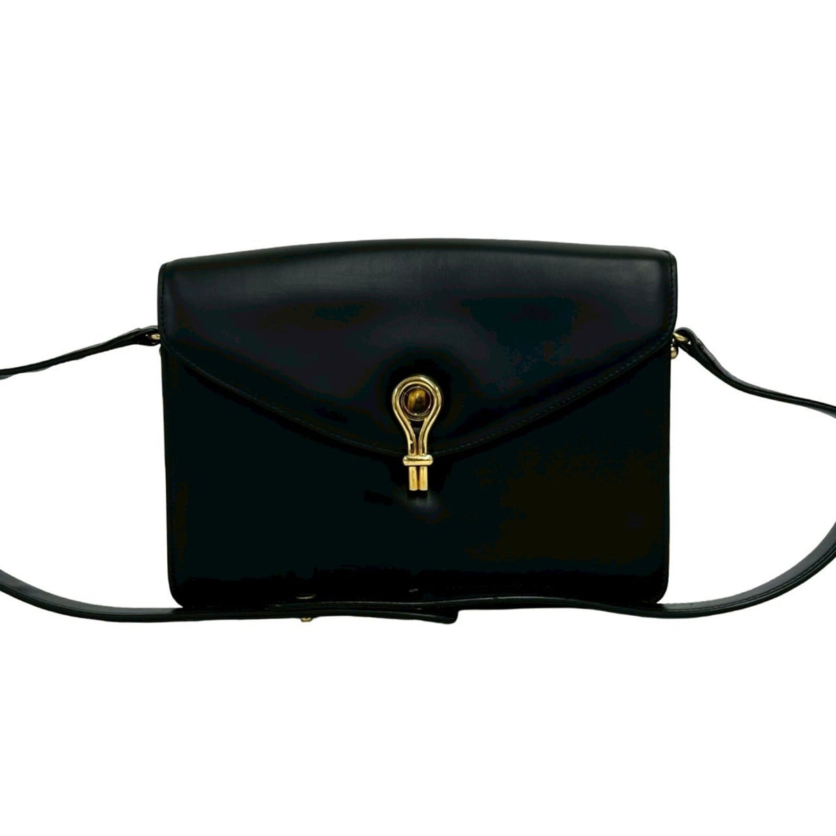 Gucci Black Leather Handbag Shoulder Bag (Pre-Owned)