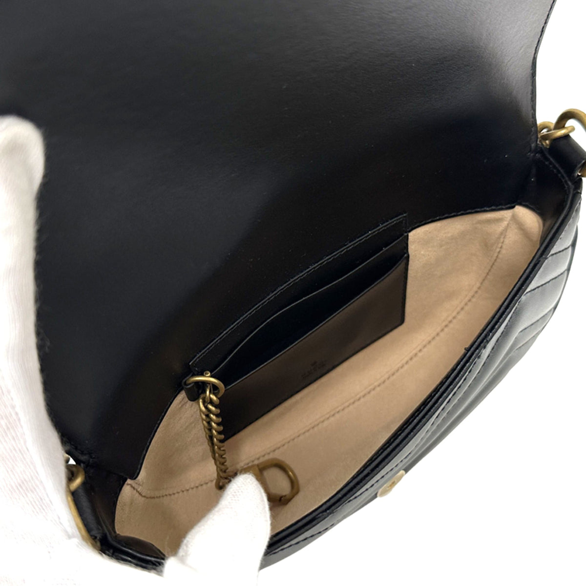 Gucci Black Leather Handbag Shoulder Bag (Pre-Owned)